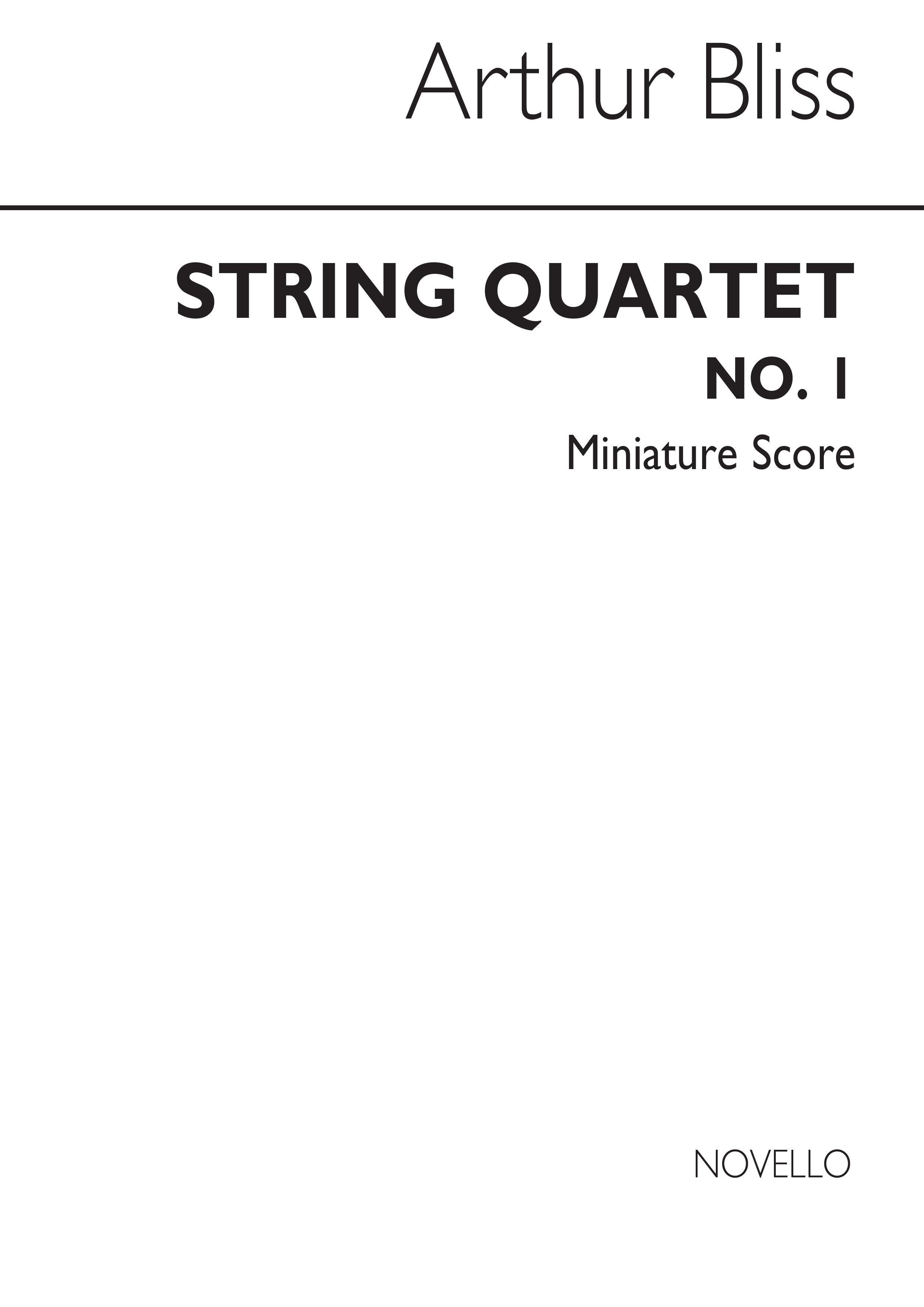 Arthur Bliss: String Quartet No.1: String Quartet: Miniature Score