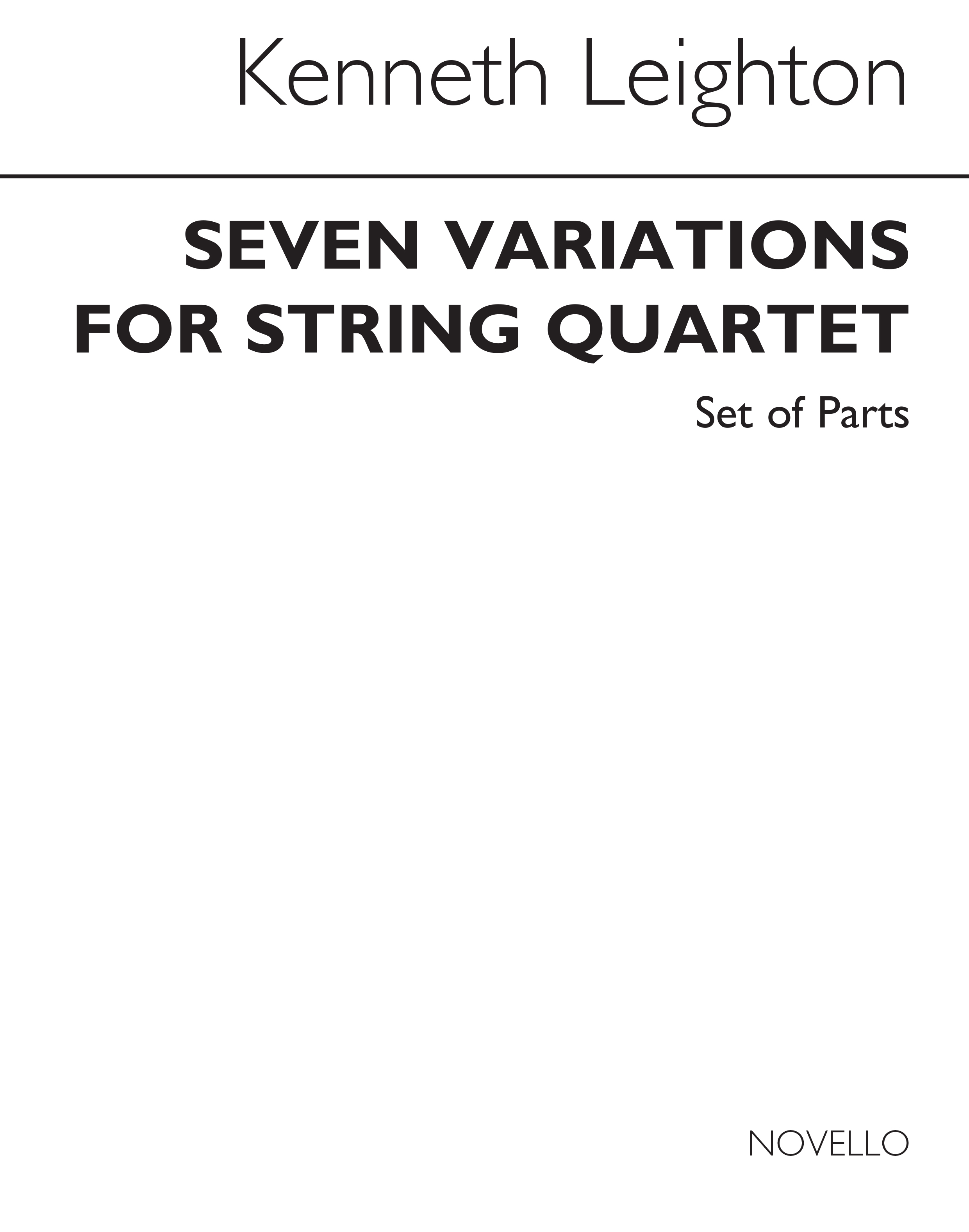 Kenneth Leighton: Seven Variations For String Quartet Op.43 (Parts): String