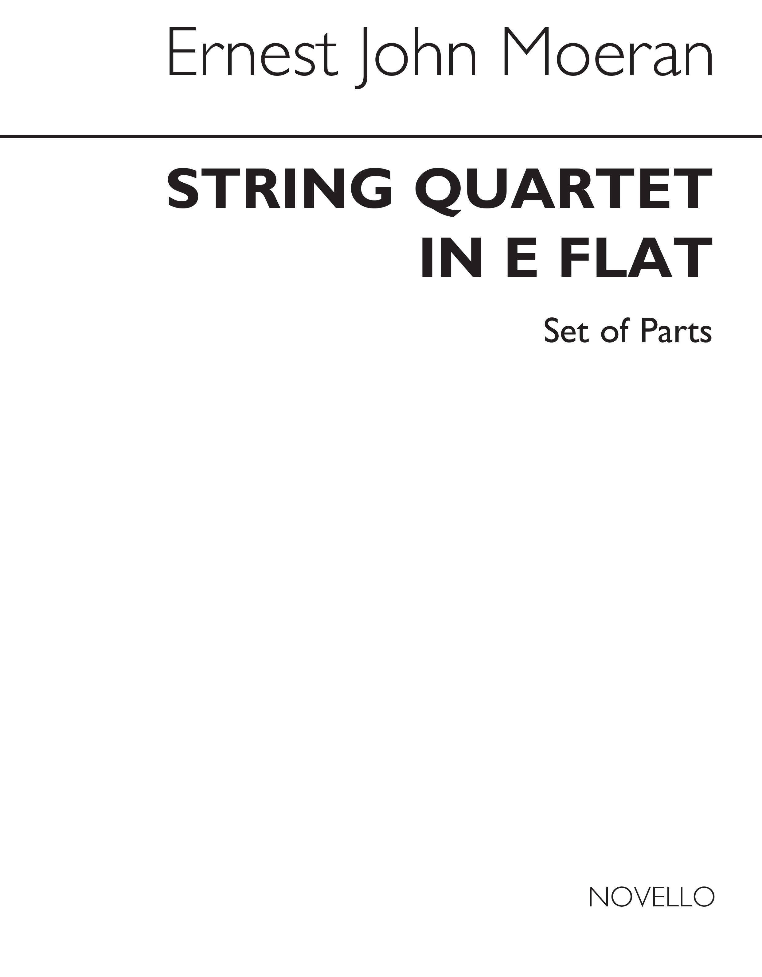 E.J Morean: String Quartet In E Flat (Parts): String Quartet: Instrumental Work