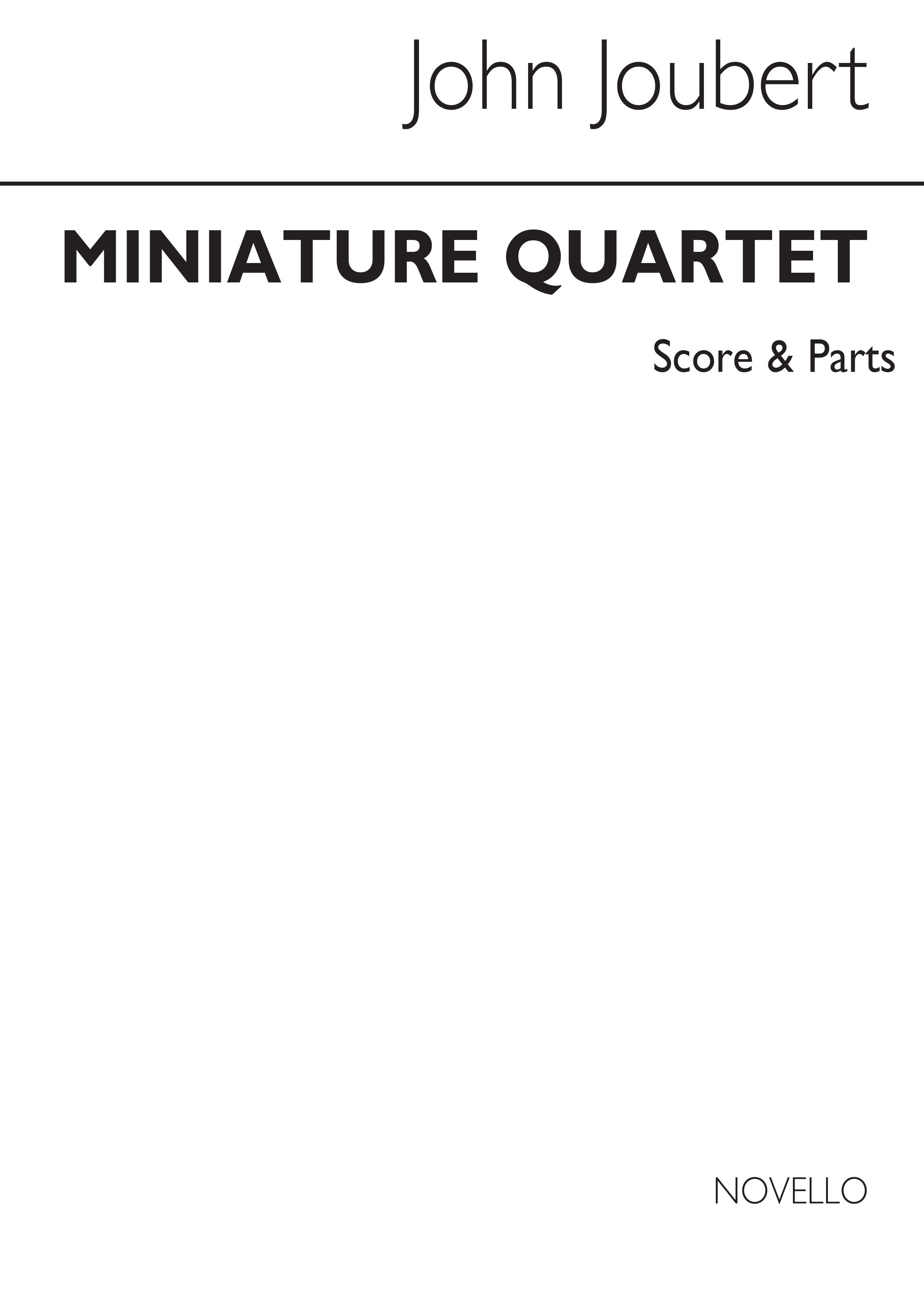 John Joubert: Miniature String Quartet Op10: String Quartet: Score and Parts