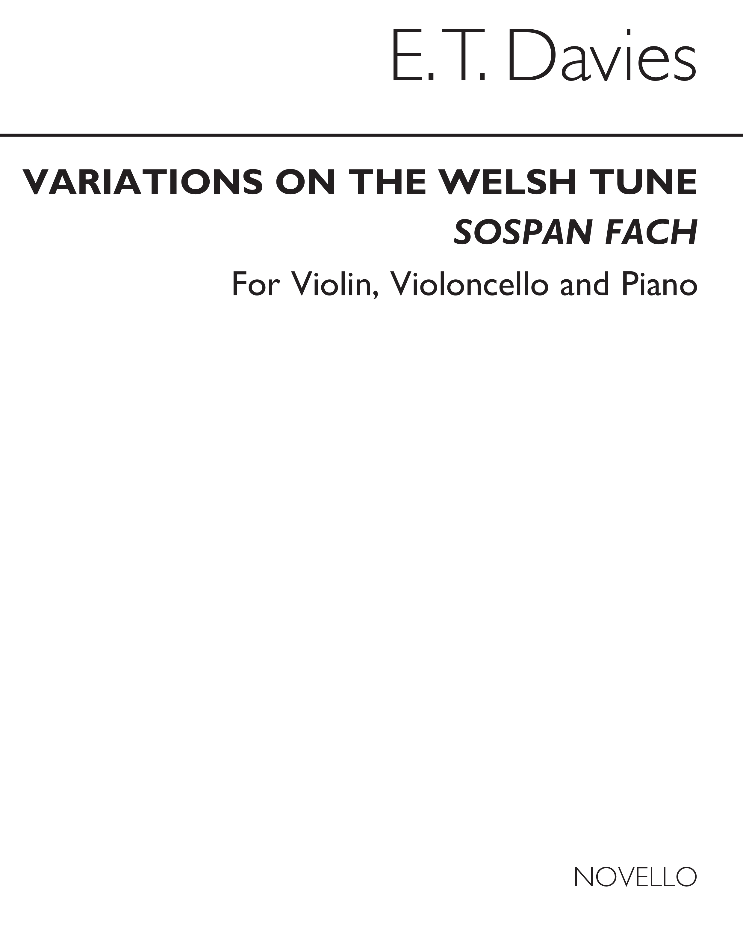 E.T. Davies: Variations On A Welsh Tune for Piano Trio: Piano Trio: Score and