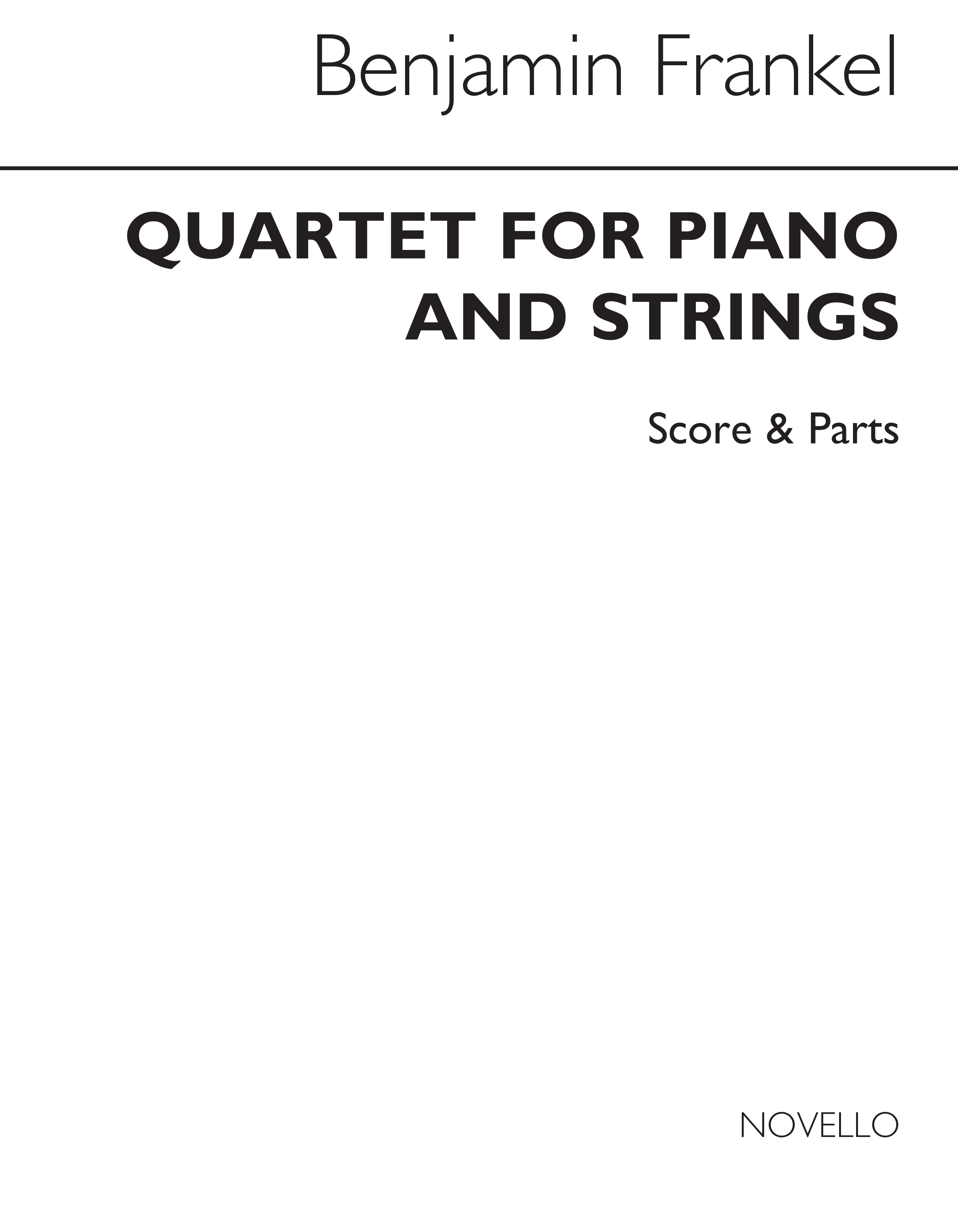 Benjamin Frankel: Piano Quartet Op.26: Piano Quartet: Instrumental Work