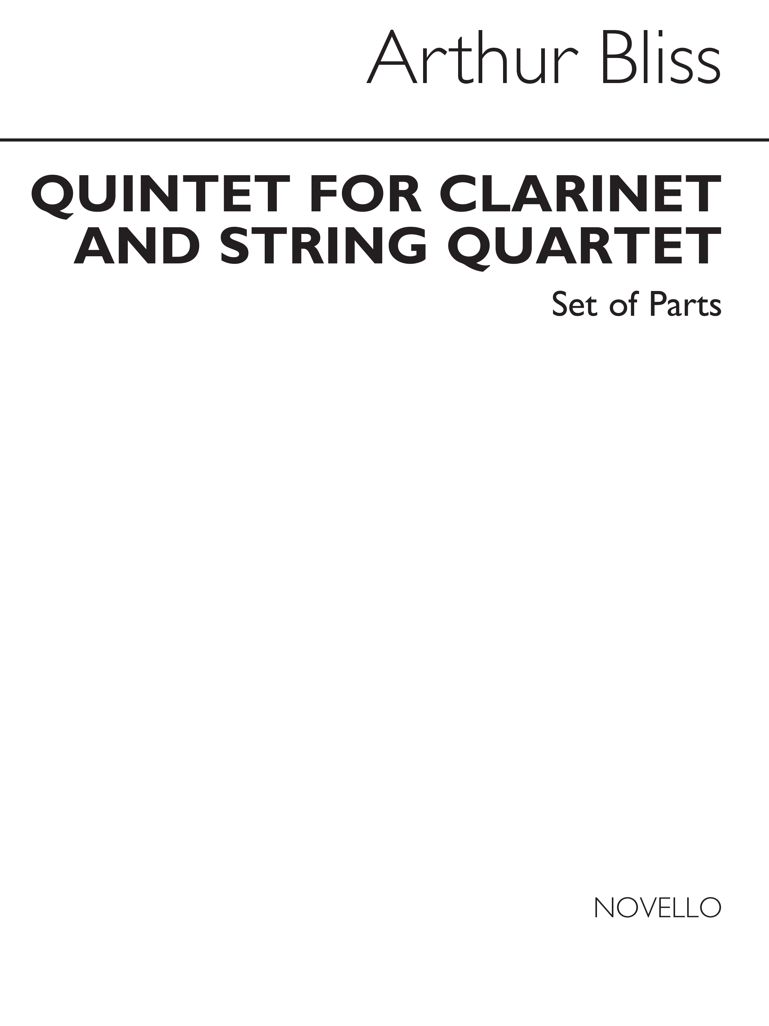 Arthur Bliss: Quintet For Clarinet And Strings (Parts): Clarinet & String