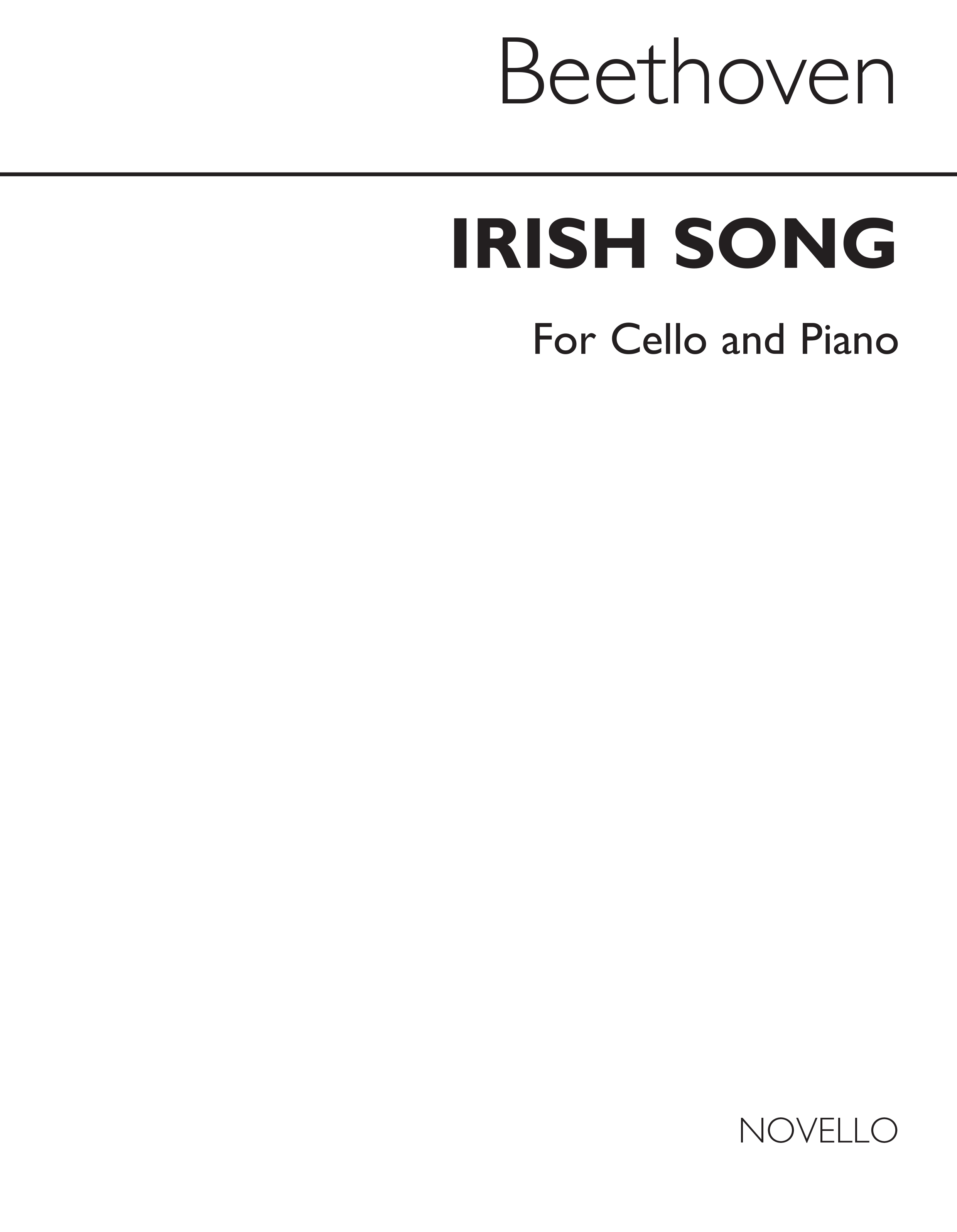 Ludwig van Beethoven: Irish Song for Cello with Piano accompaniment: Cello: