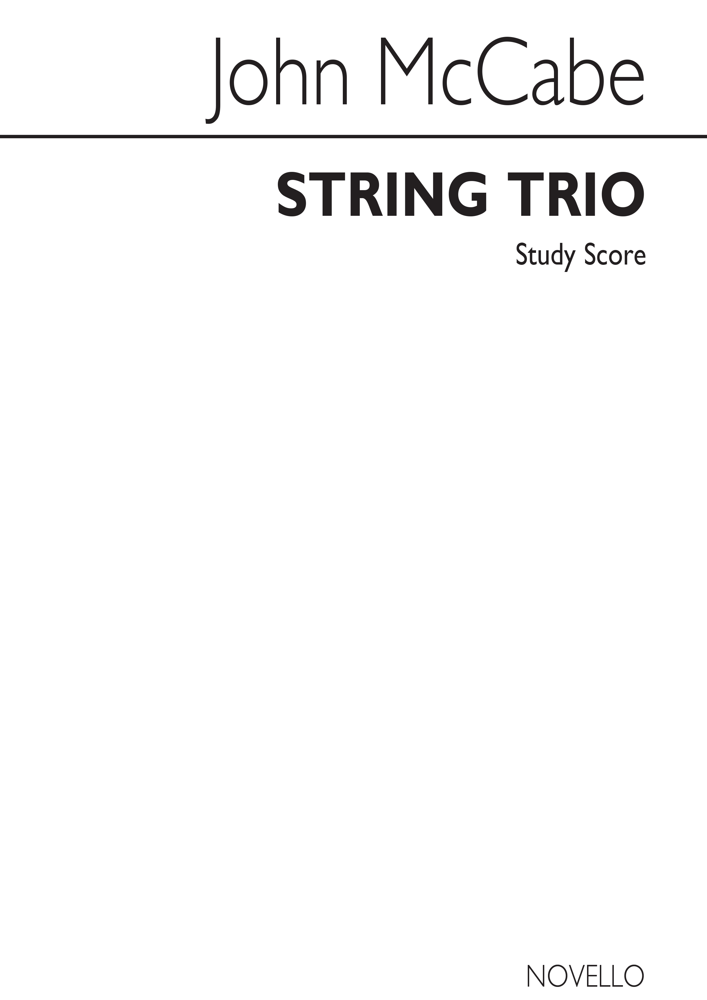 John McCabe: String Trio Op.37: String Ensemble: Study Score
