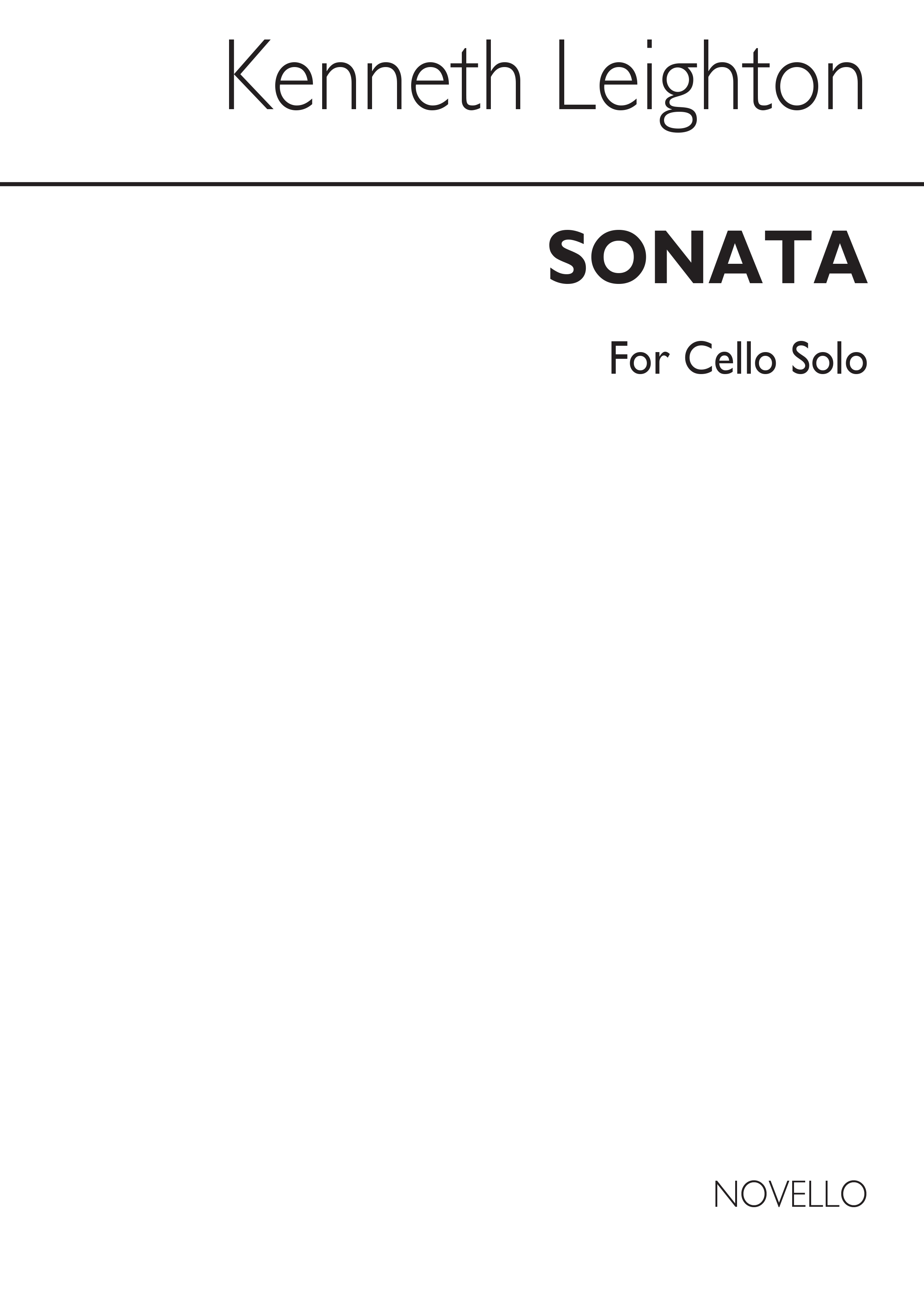 Kenneth Leighton: Sonata For Cello Solo: Cello: Instrumental Work
