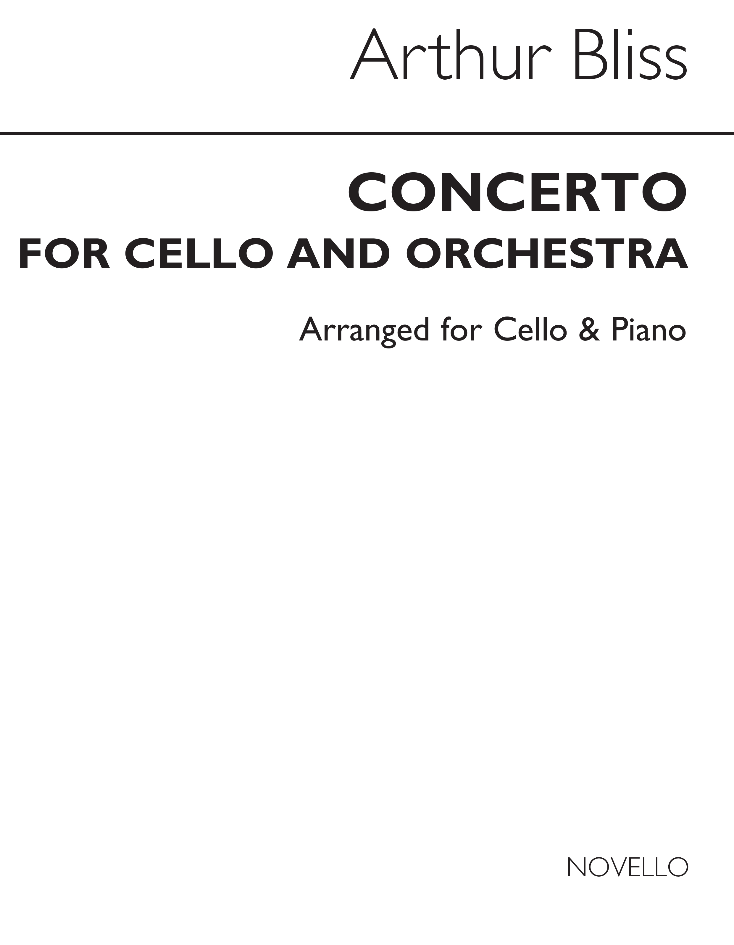 Arthur Bliss: Concerto For Violoncello (Cello/Piano): Cello: Instrumental Work