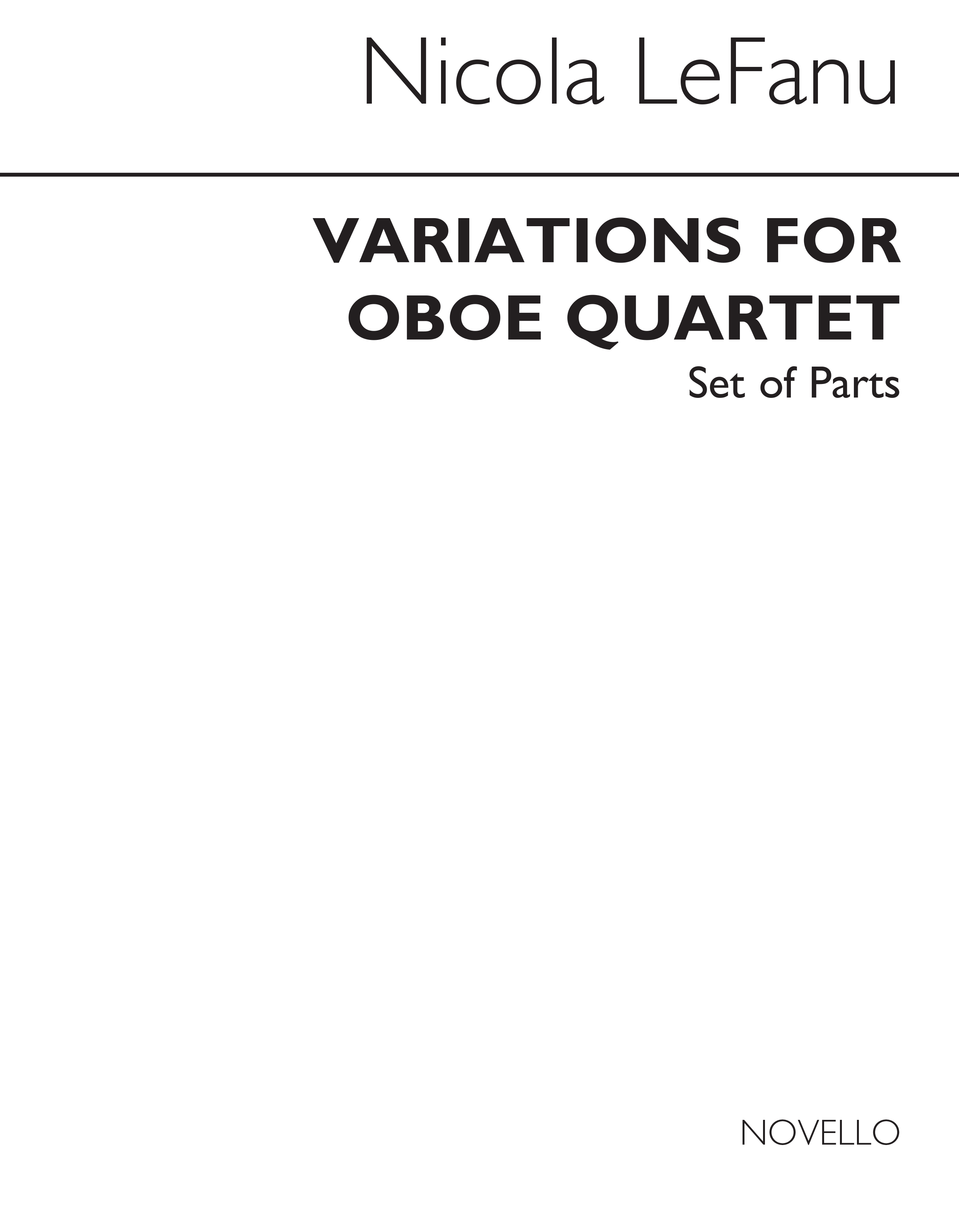 Nicola LeFanu: Variations For Oboe Quartet (Parts): Oboe Ensemble: Instrumental