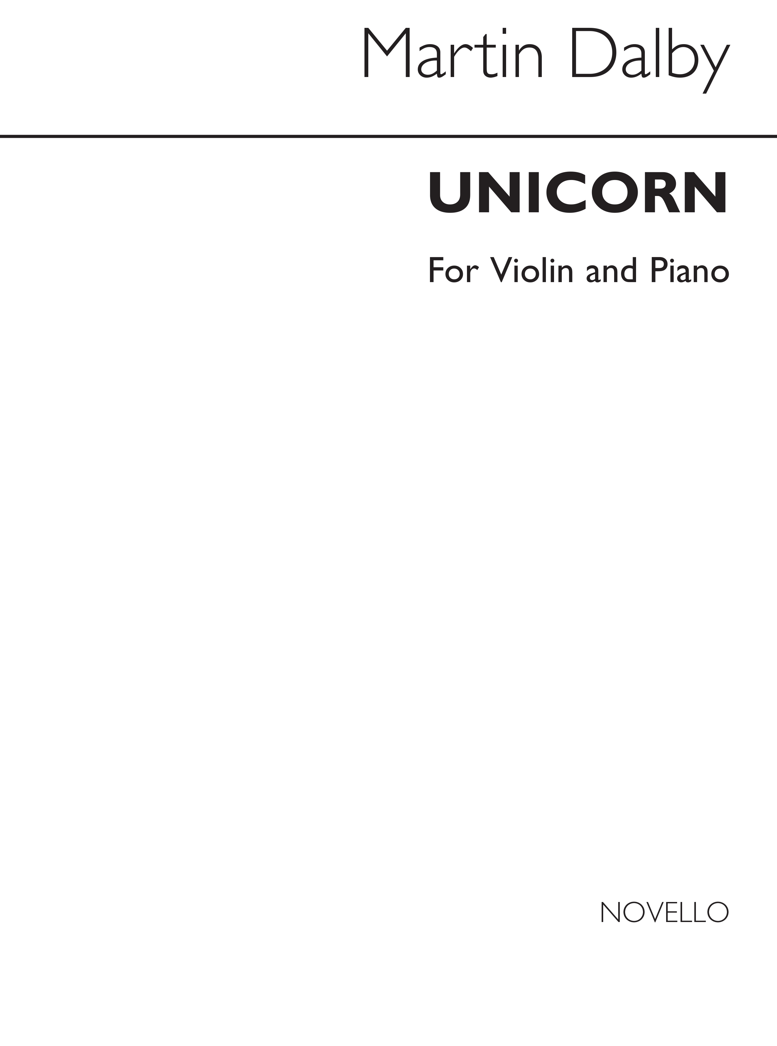 Martin Dalby: Unicorn For Violin And Piano: Violin: Instrumental Work