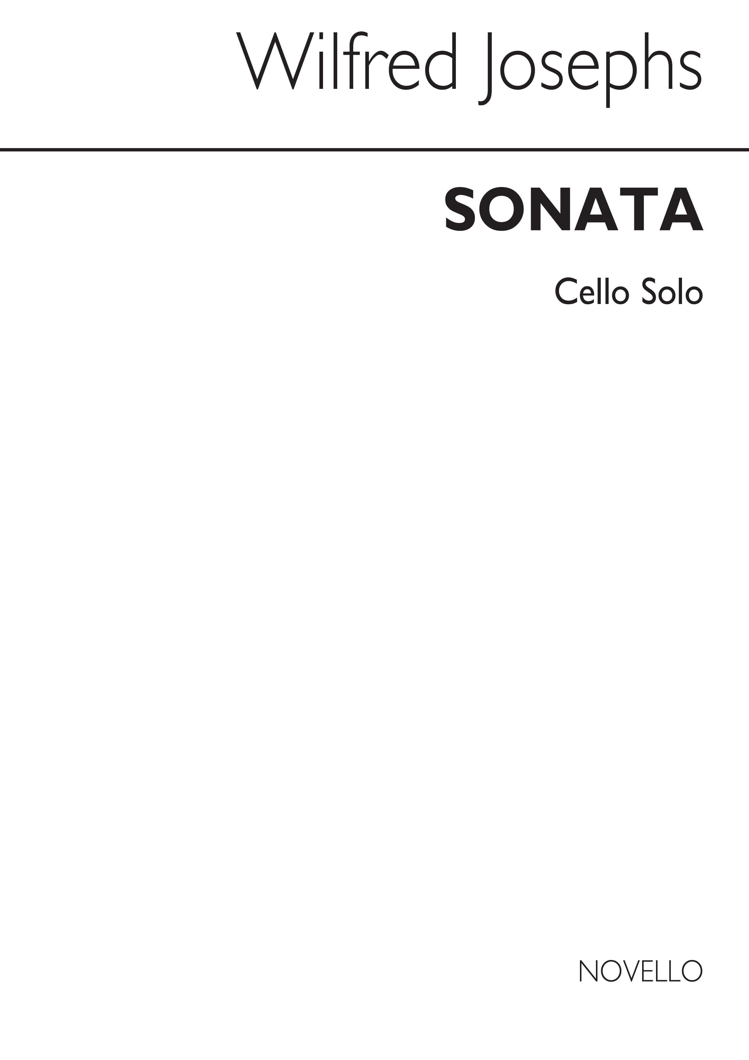 Wilfred Josephs: Sonata For Cello (Cello Solo): Cello: Instrumental Work