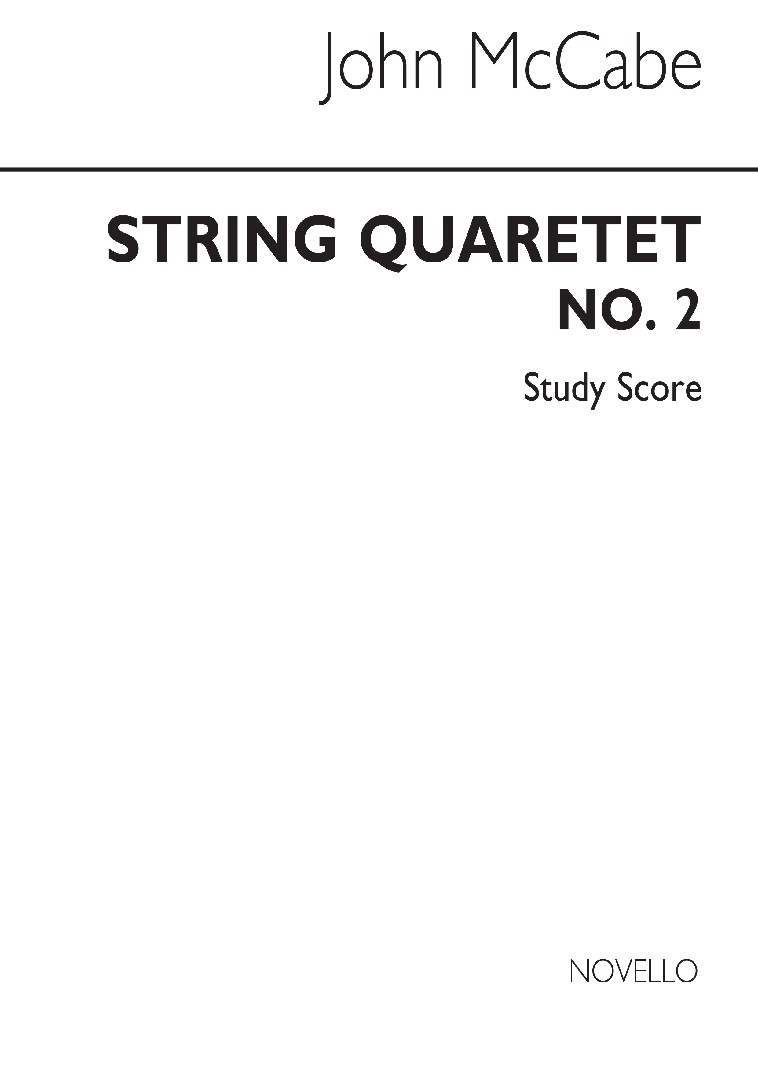 John McCabe: String Quartet No.2: String Quartet: Study Score