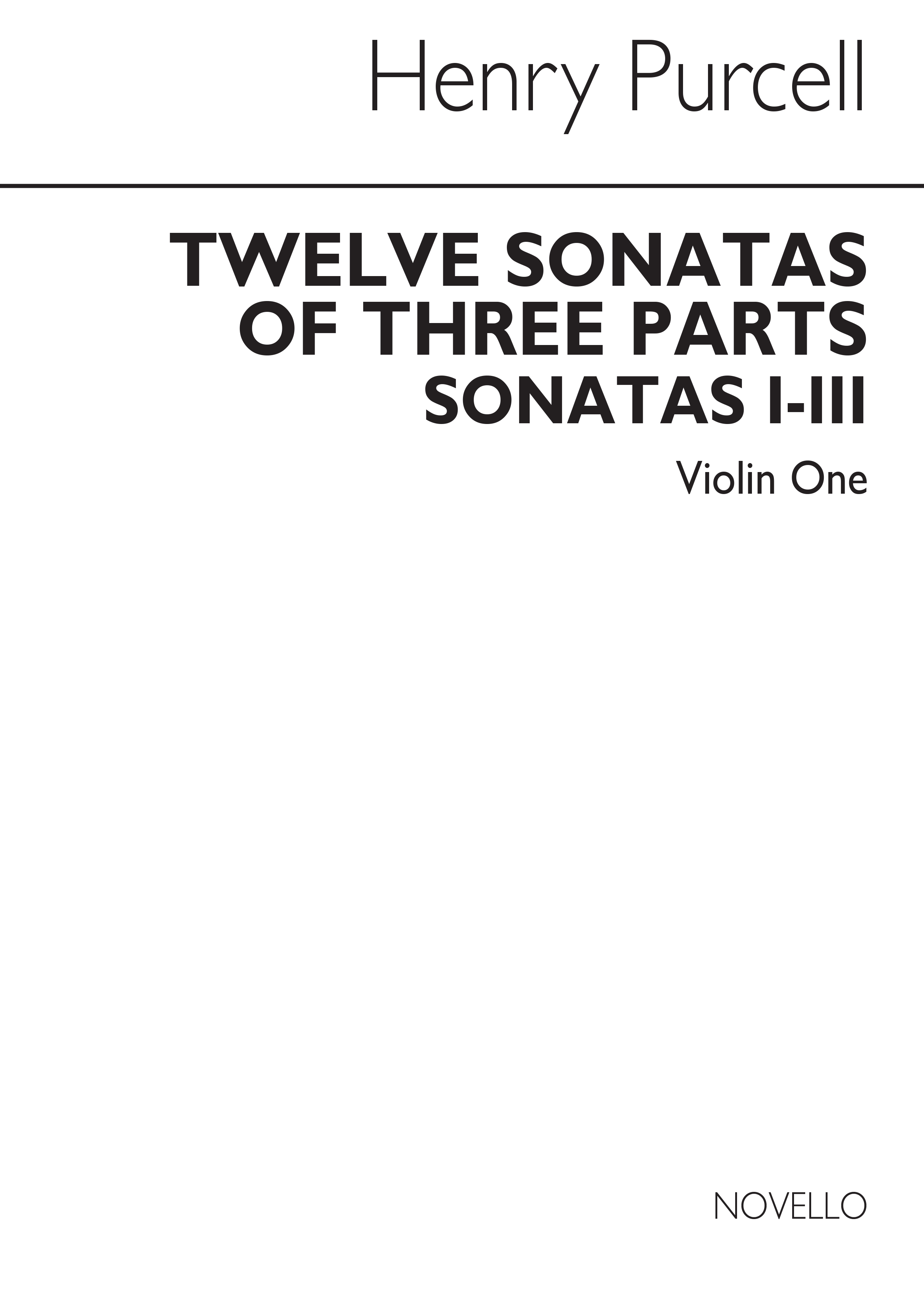 Henry Purcell: Twelve Sonatas Of Three Parts For Violin 1: Violin: Instrumental