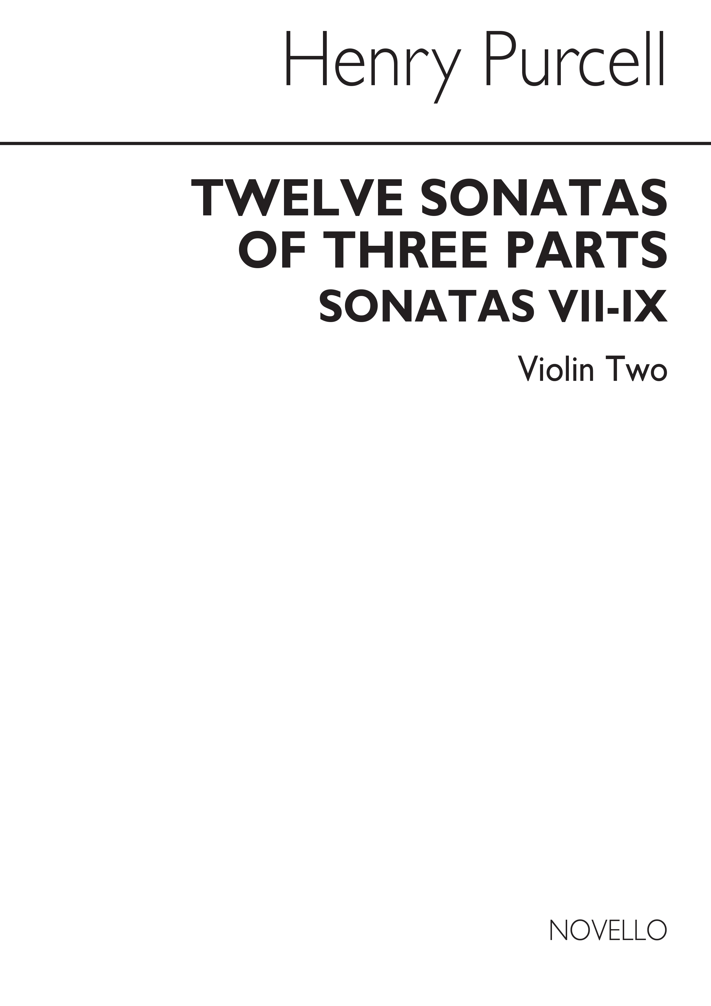 Henry Purcell: Twelve Sonatas Of Three Parts For Violin 2: Violin: Instrumental