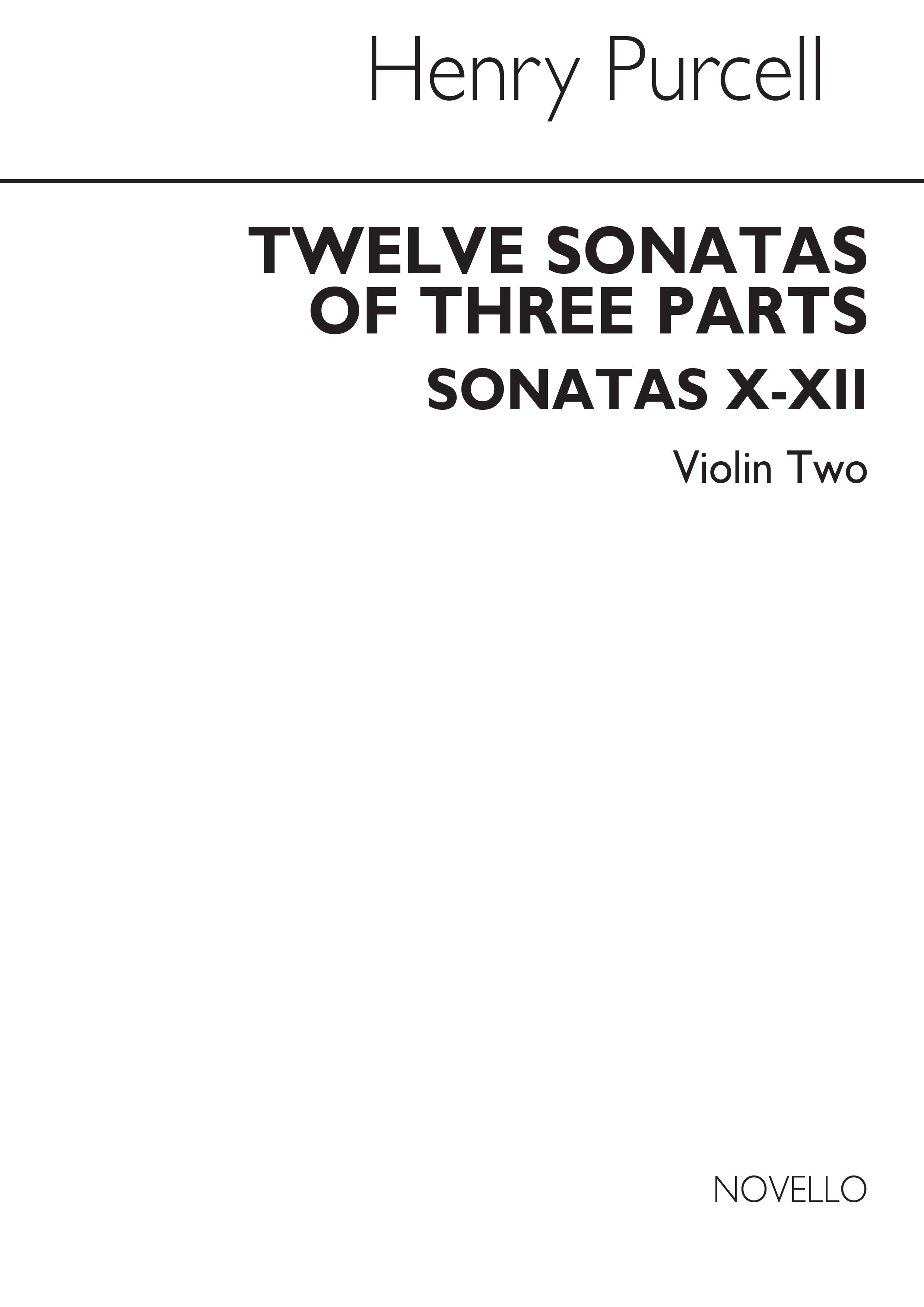 Henry Purcell: Twelve Sonatas Of Three Parts For Violin 2: Violin: Instrumental