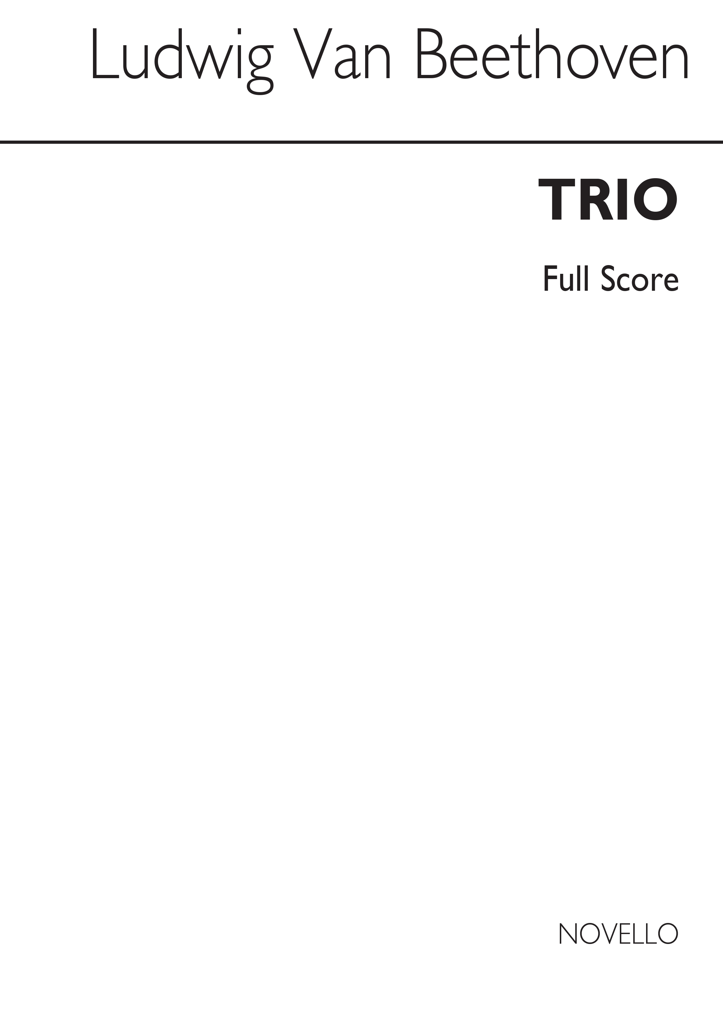 Ludwig van Beethoven: L Trio Op87 (3 Equal Clarinets) Score: Clarinet Ensemble: