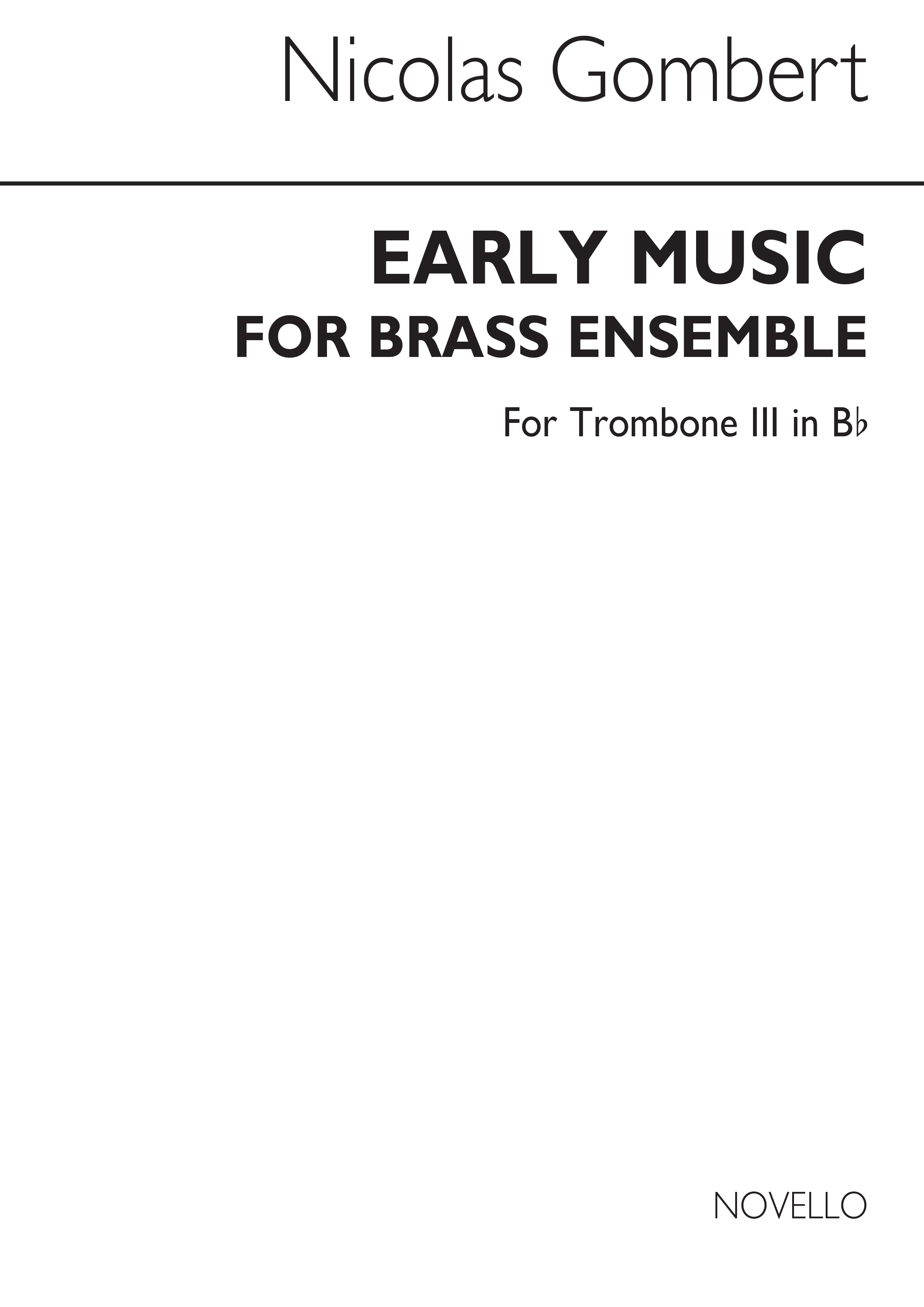 Lawson: Early Music For Brass Ensemble Tc Euph/Tbn 3: Brass Ensemble: