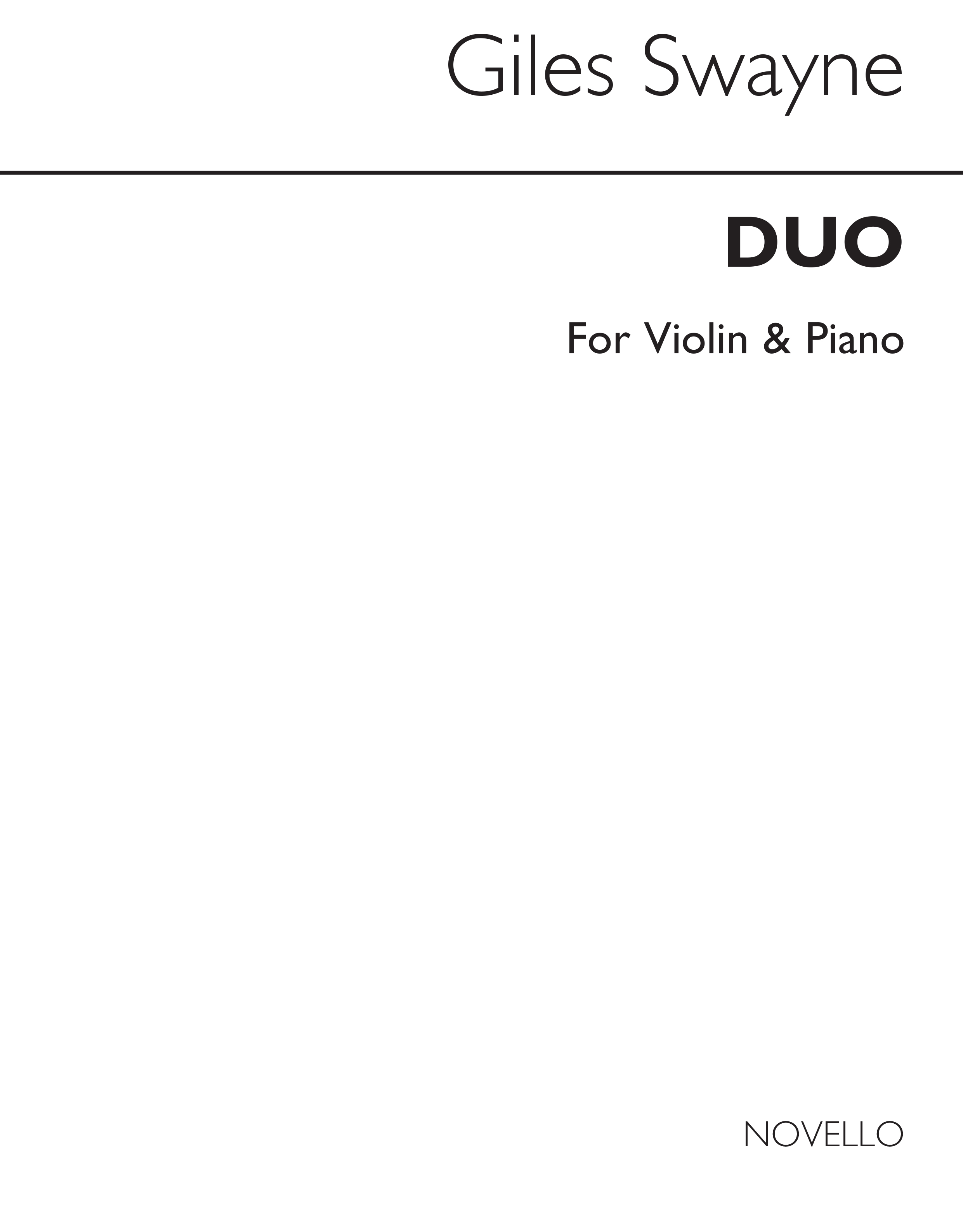 Giles Swayne: Duo For Violin And Piano: Violin: Instrumental Work