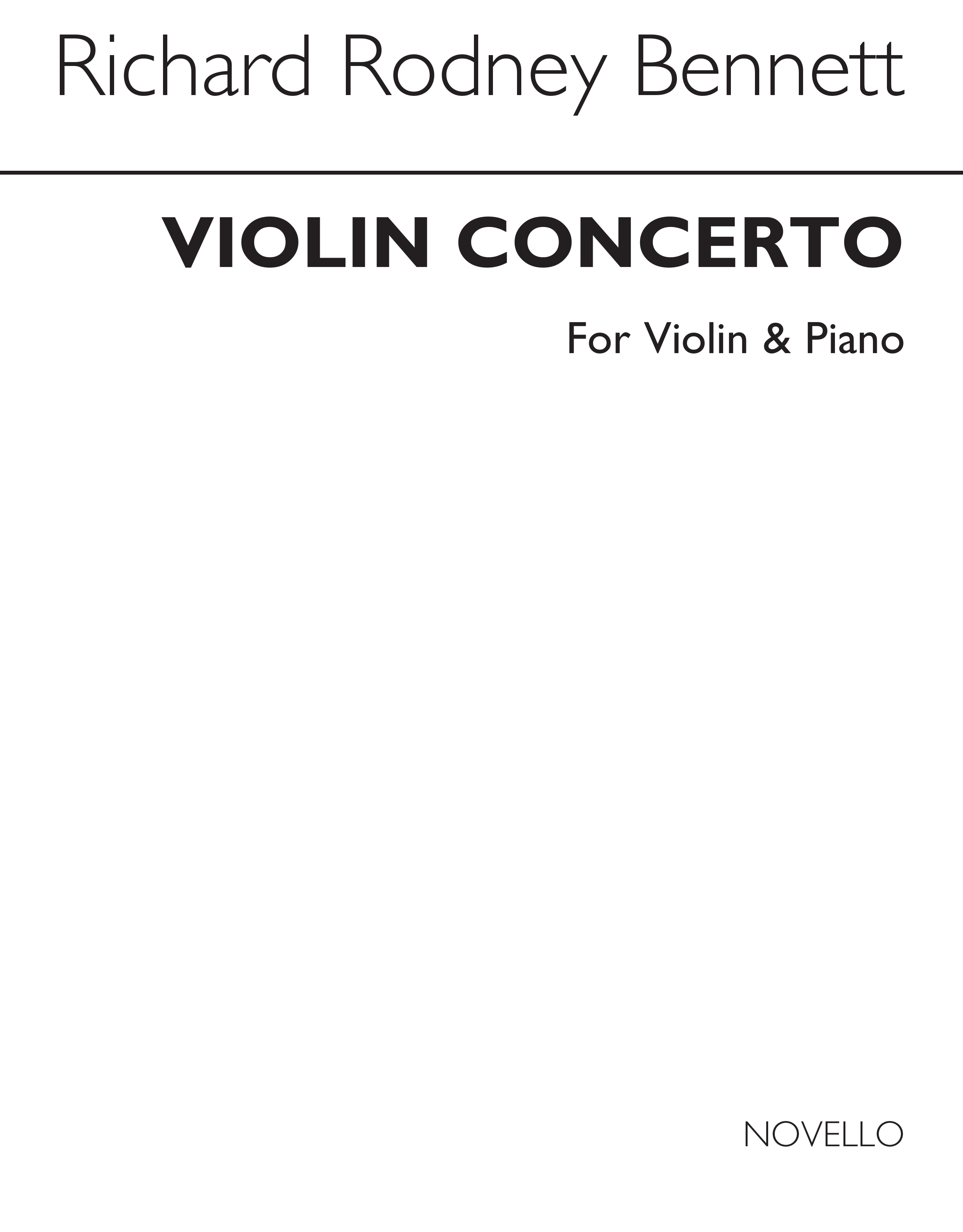 Richard Rodney Bennett: Concerto (Violin Part and Piano Reduction): Violin: