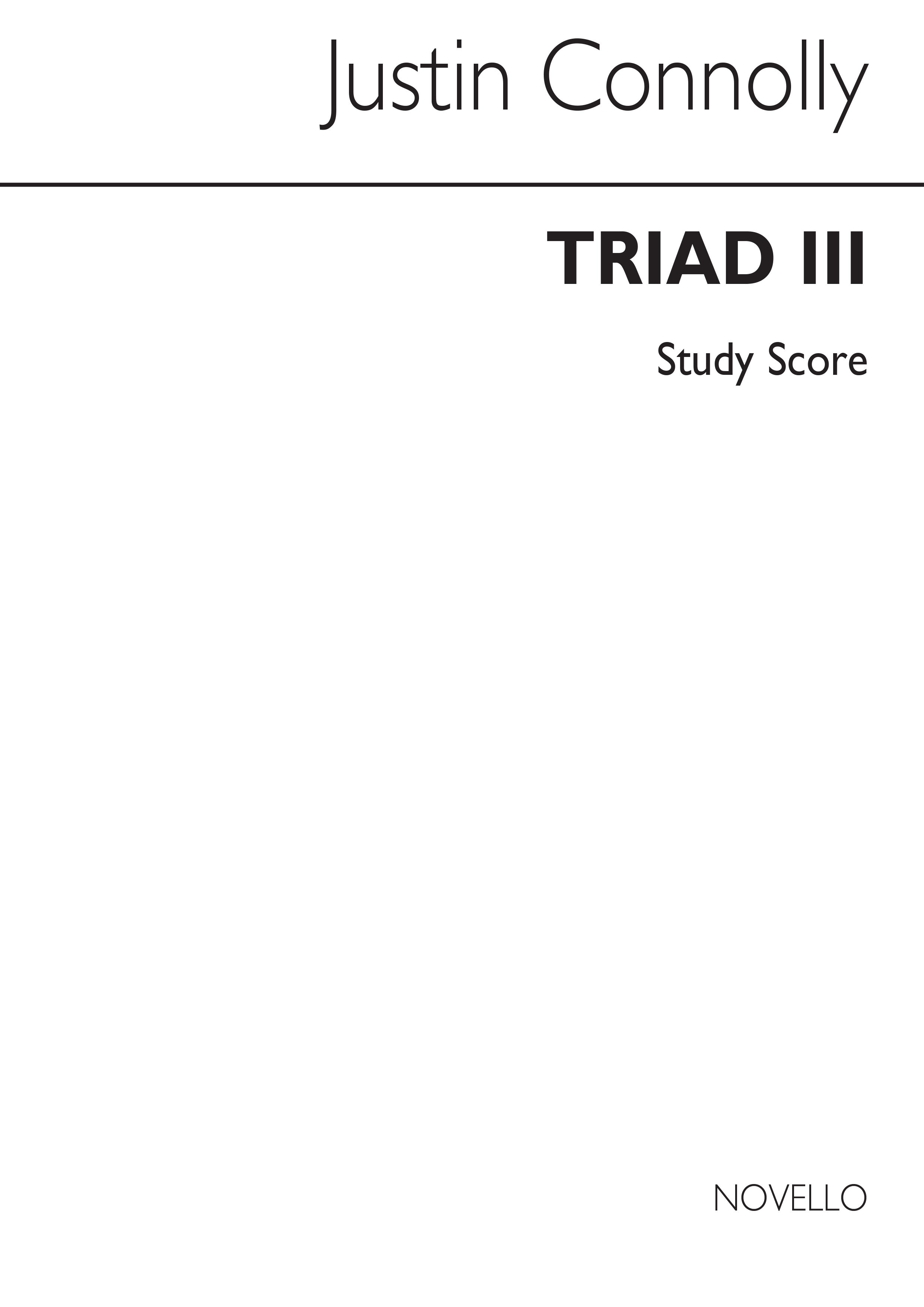 Justin Connolly: Triad III Op.8: Chamber Ensemble: Study Score