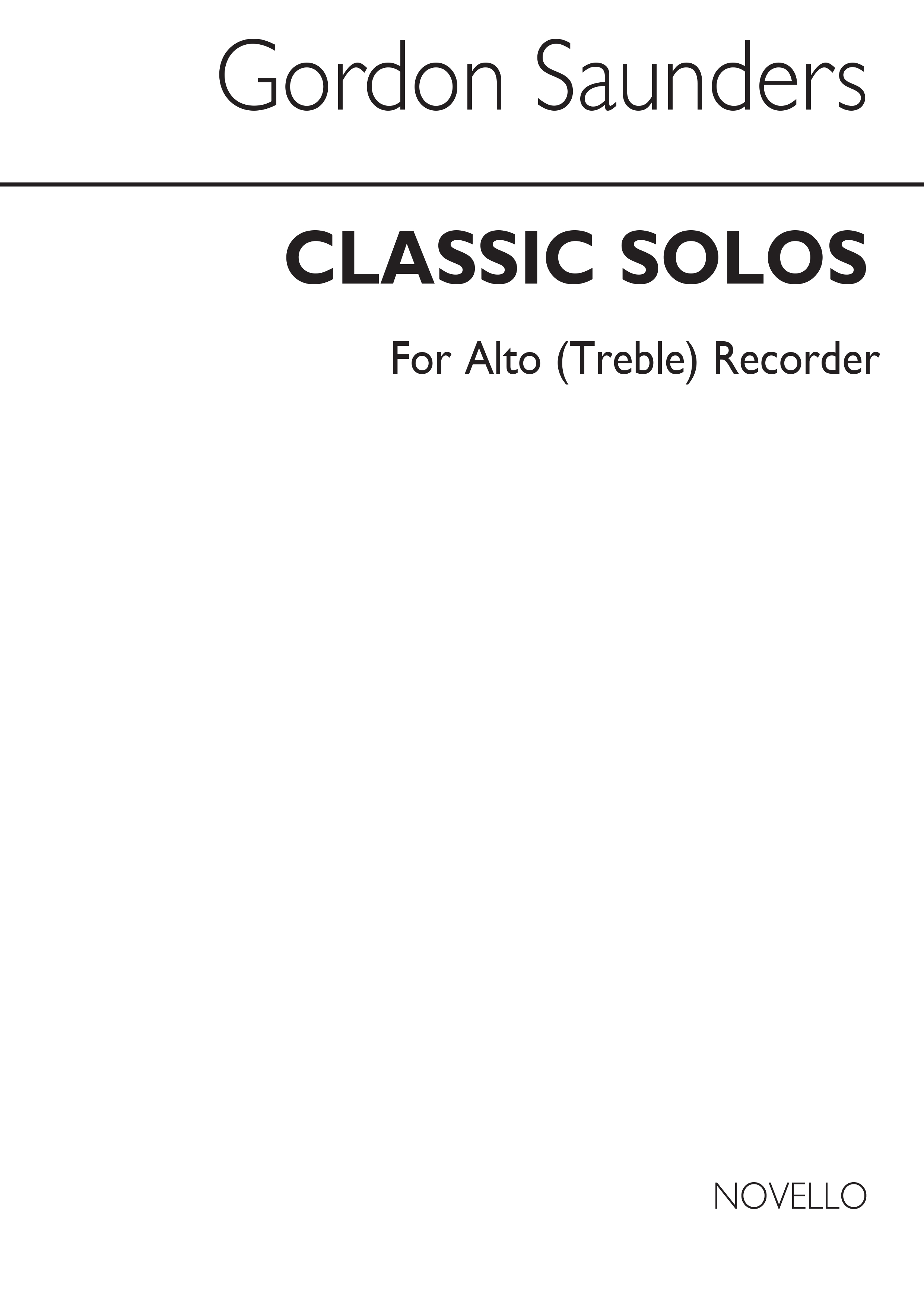 Gordon Saunders: Classical Solos for Treble Recorder: Treble Recorder: