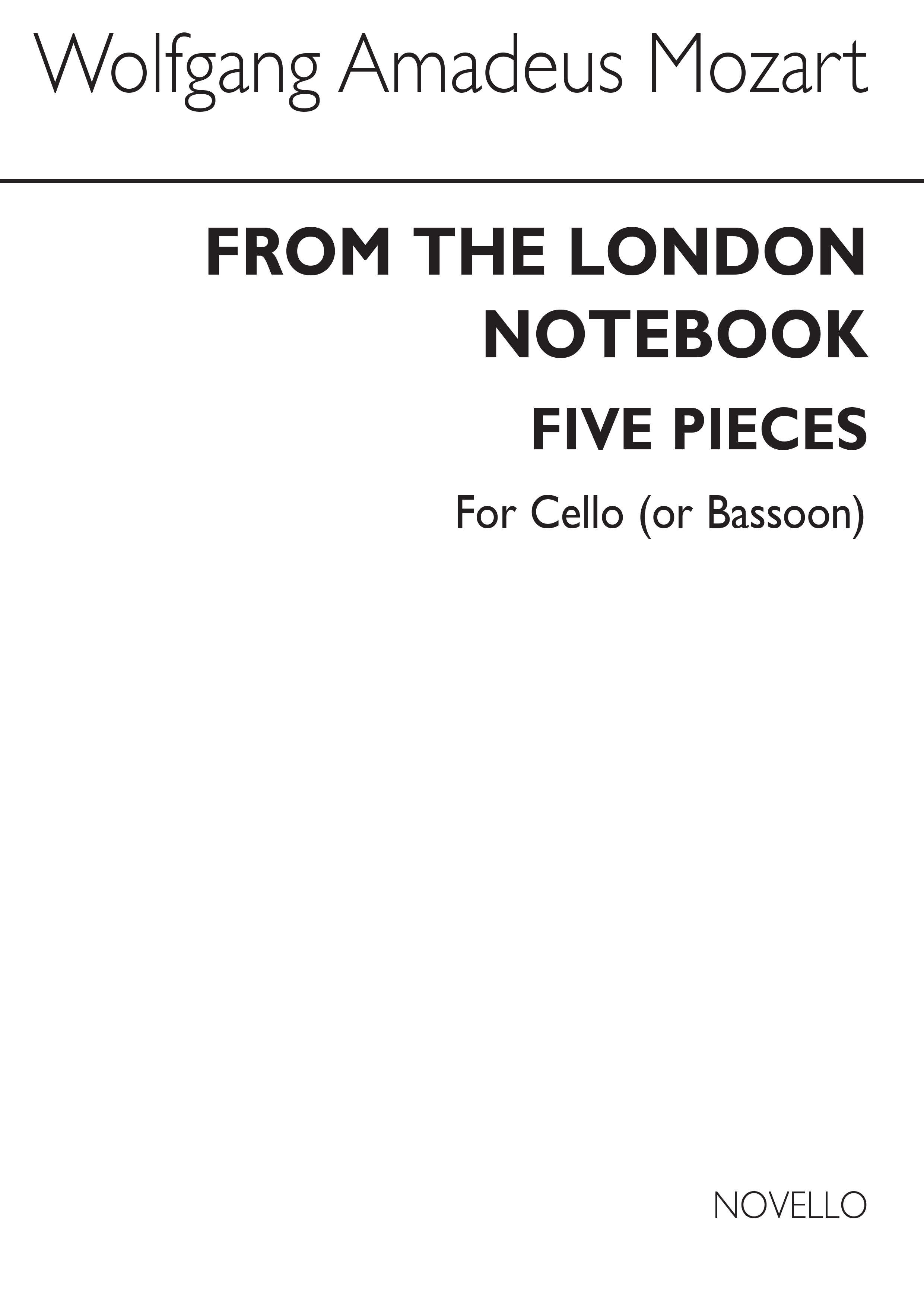 Wolfgang Amadeus Mozart: From The London Notebook (Cello and Bassoon Part):