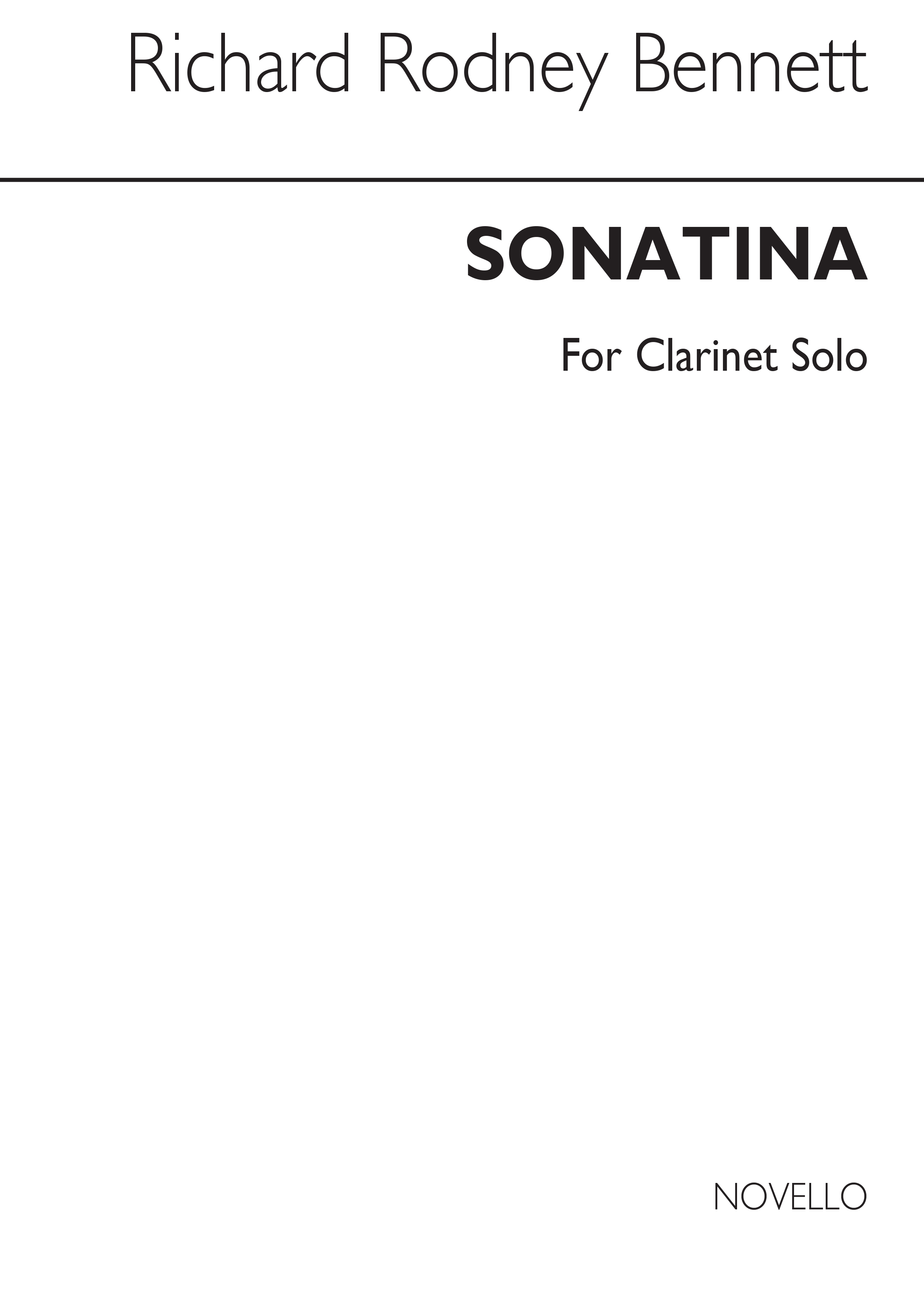 Richard Rodney Bennett: Sonatina For Clarinet Solo: Clarinet: Instrumental Work