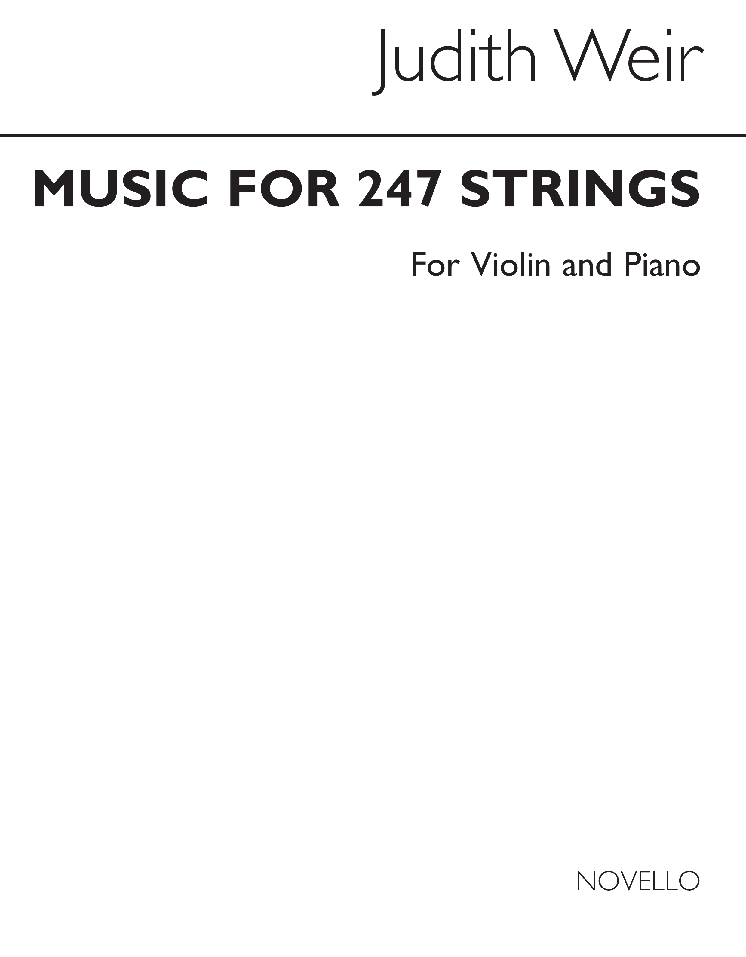 Judith Weir: Music For 247 Strings: Violin: Instrumental Work