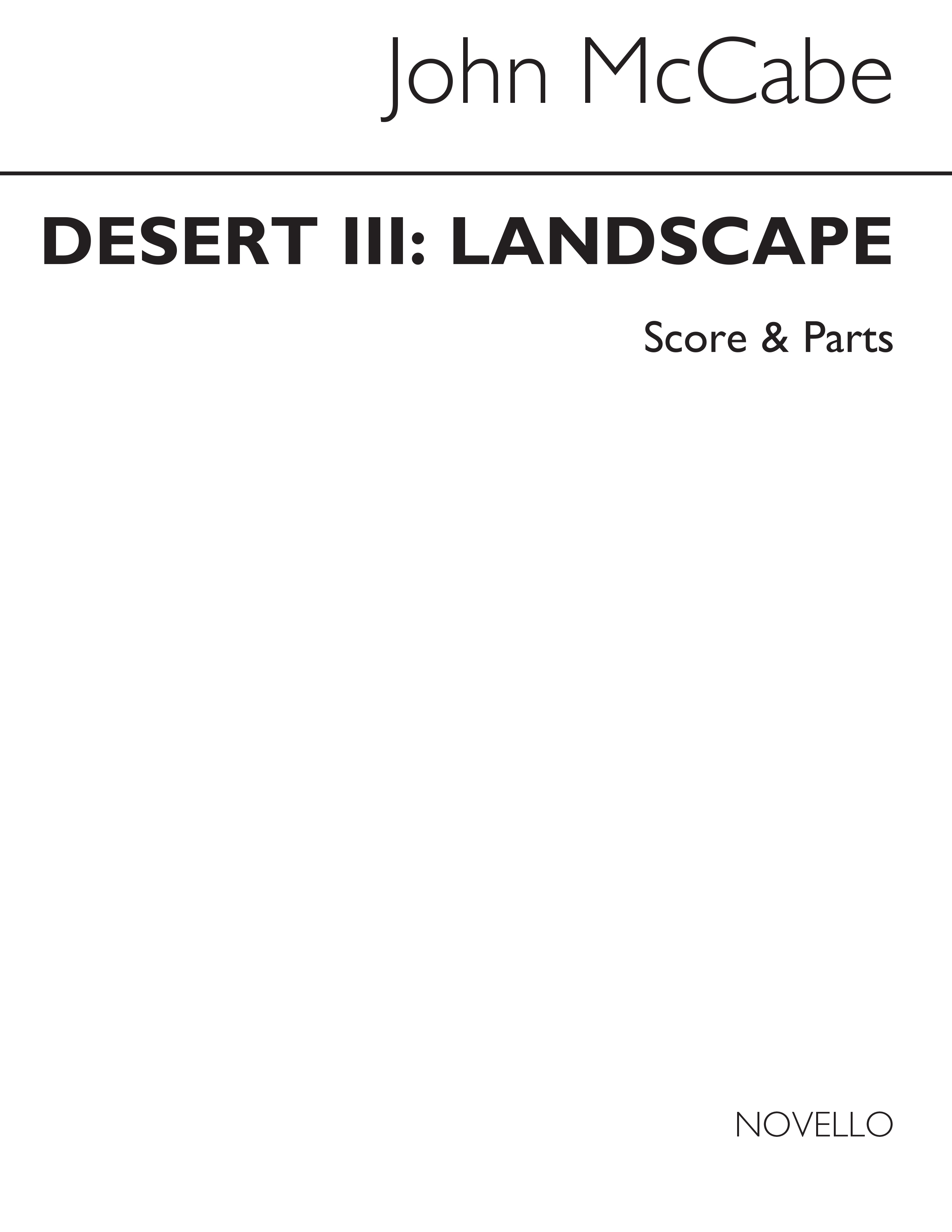 John McCabe: Desert III: Landscape: Chamber Ensemble: Instrumental Work