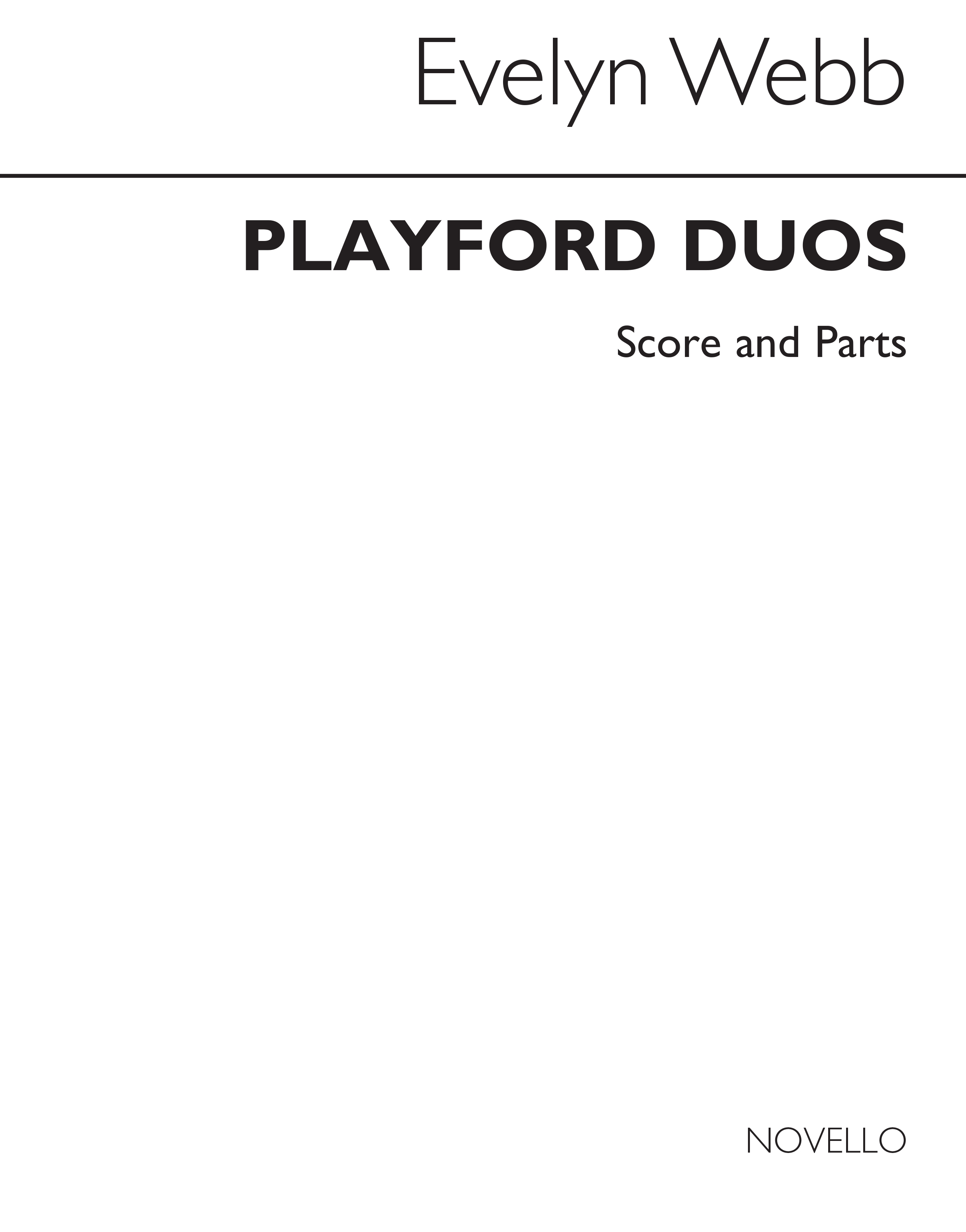 Evelyn Webb: Playford Duos: Recorder Ensemble: Instrumental Album