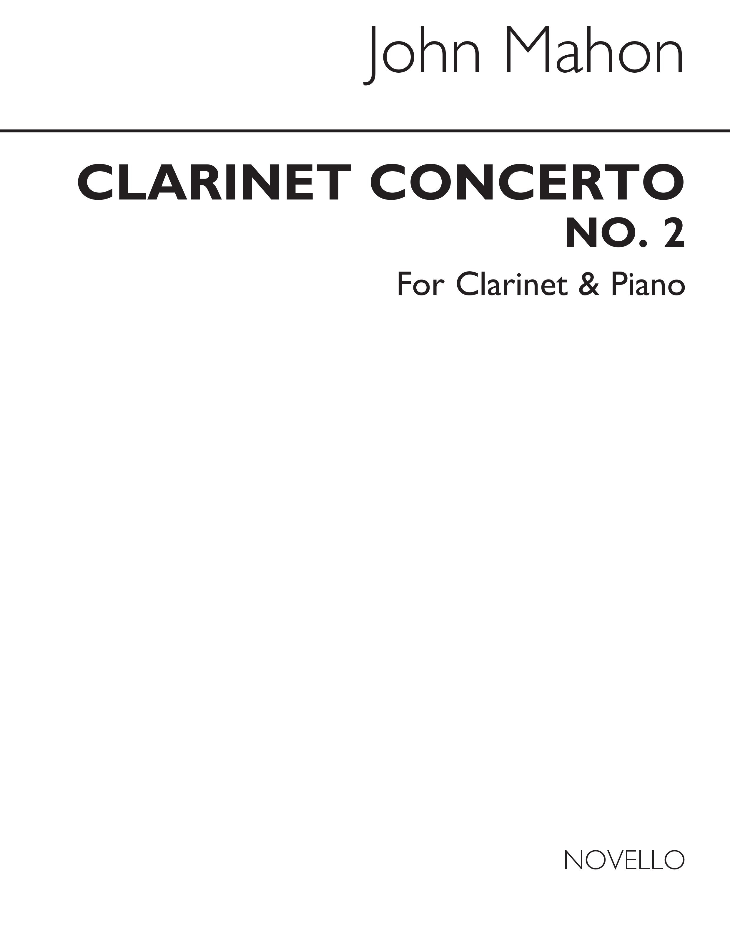 John Mahon: Clarinet Concerto No.2: Clarinet: Instrumental Work
