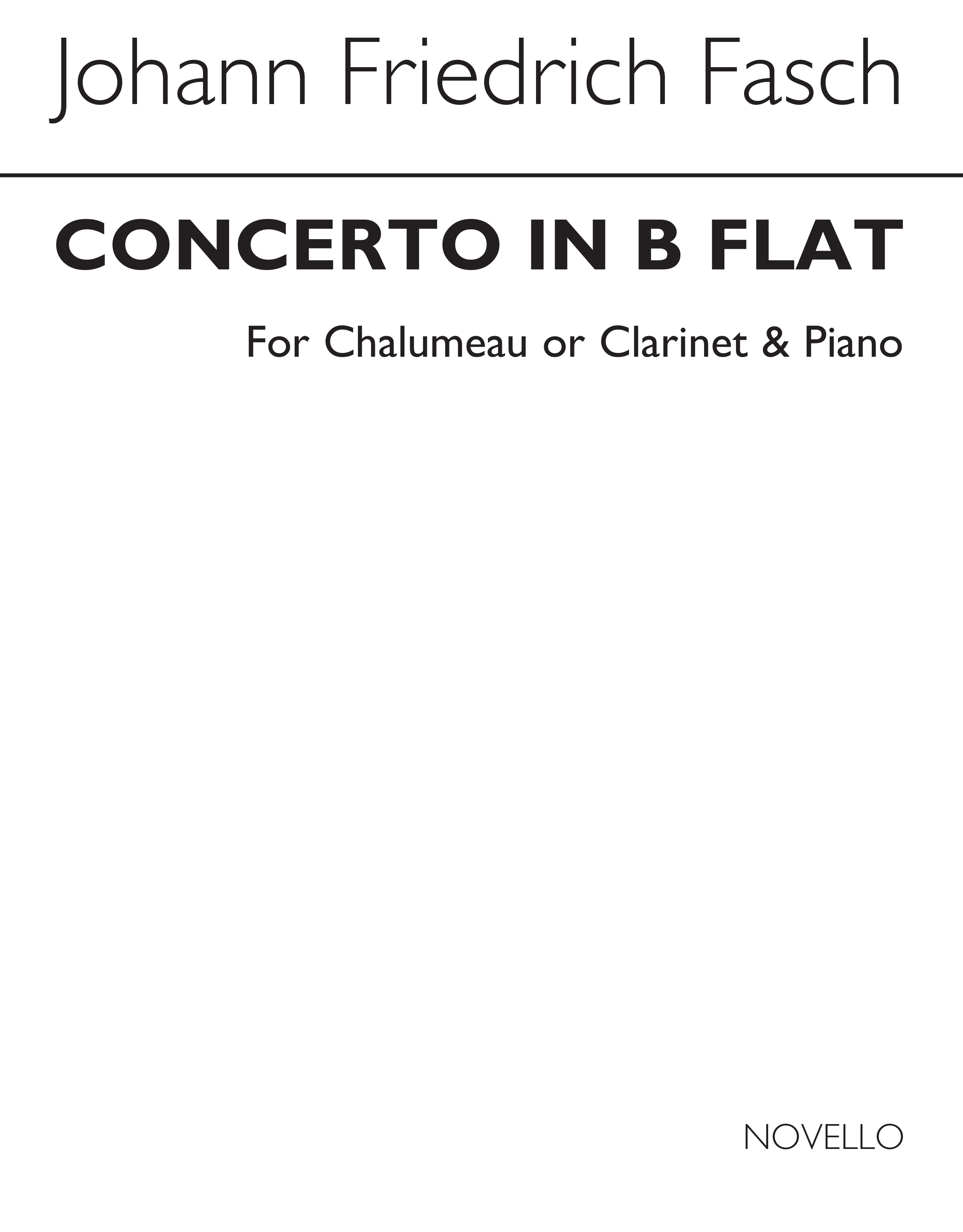 Johann Friedrich Fasch: Concerto In B Flat For Clarinet: Clarinet: Instrumental