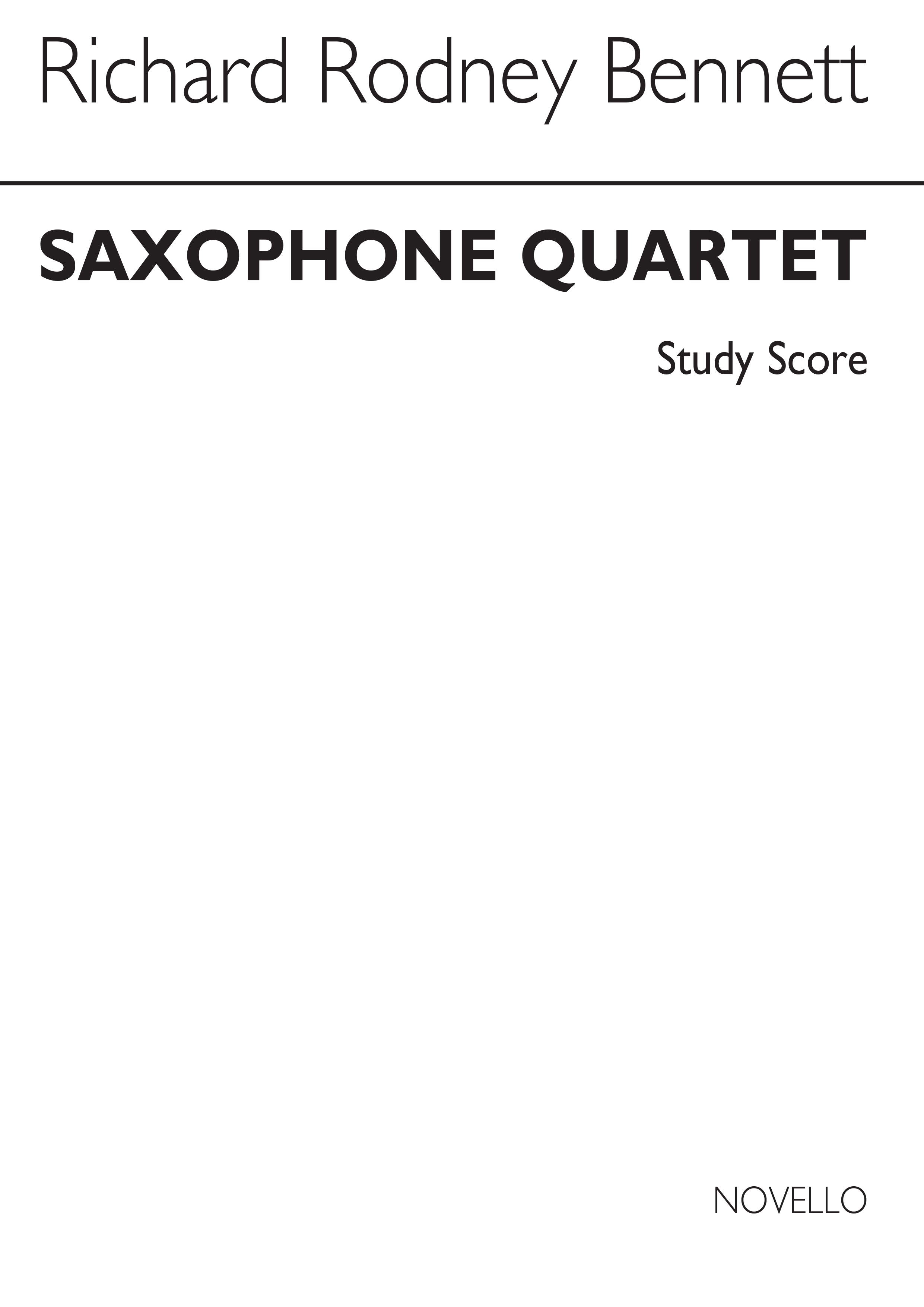 Richard Rodney Bennett: Saxophone Quartet: Saxophone Ensemble: Study Score