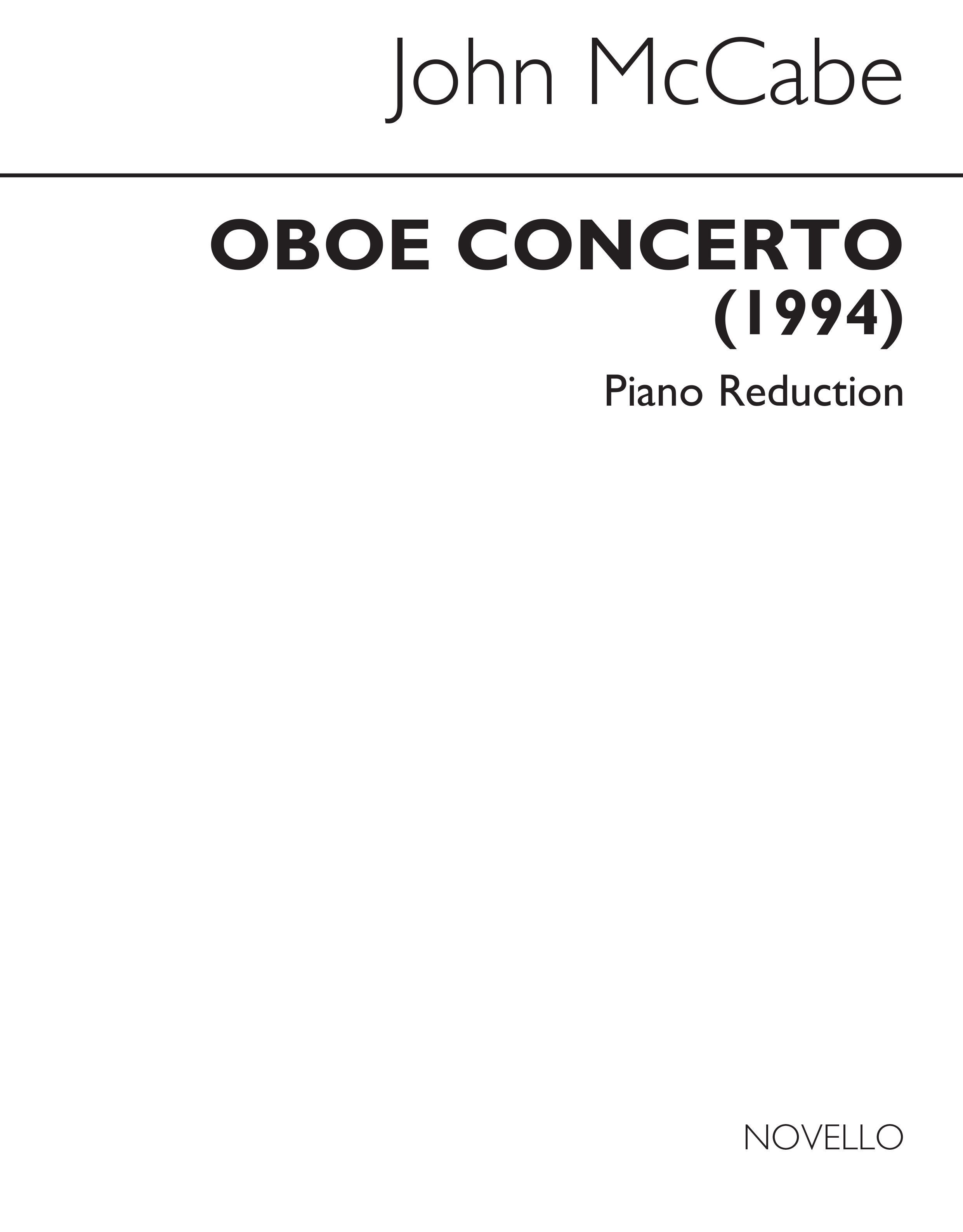 John McCabe: Concerto For Oboe (with Piano Reduction): Oboe: Instrumental Work