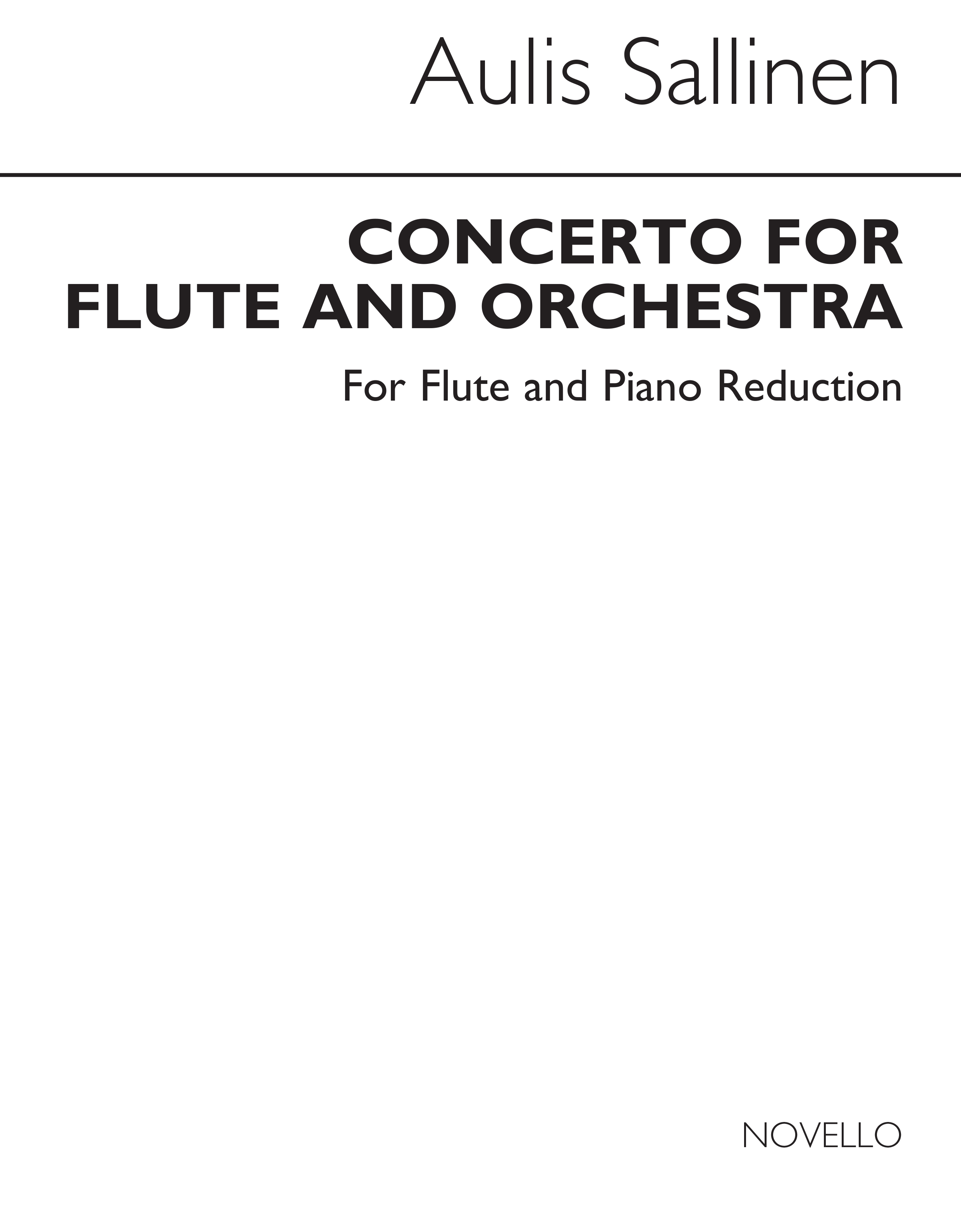 Aulis Sallinen: Concerto For Flute And Orchestra (Piano Reduction): Flute: