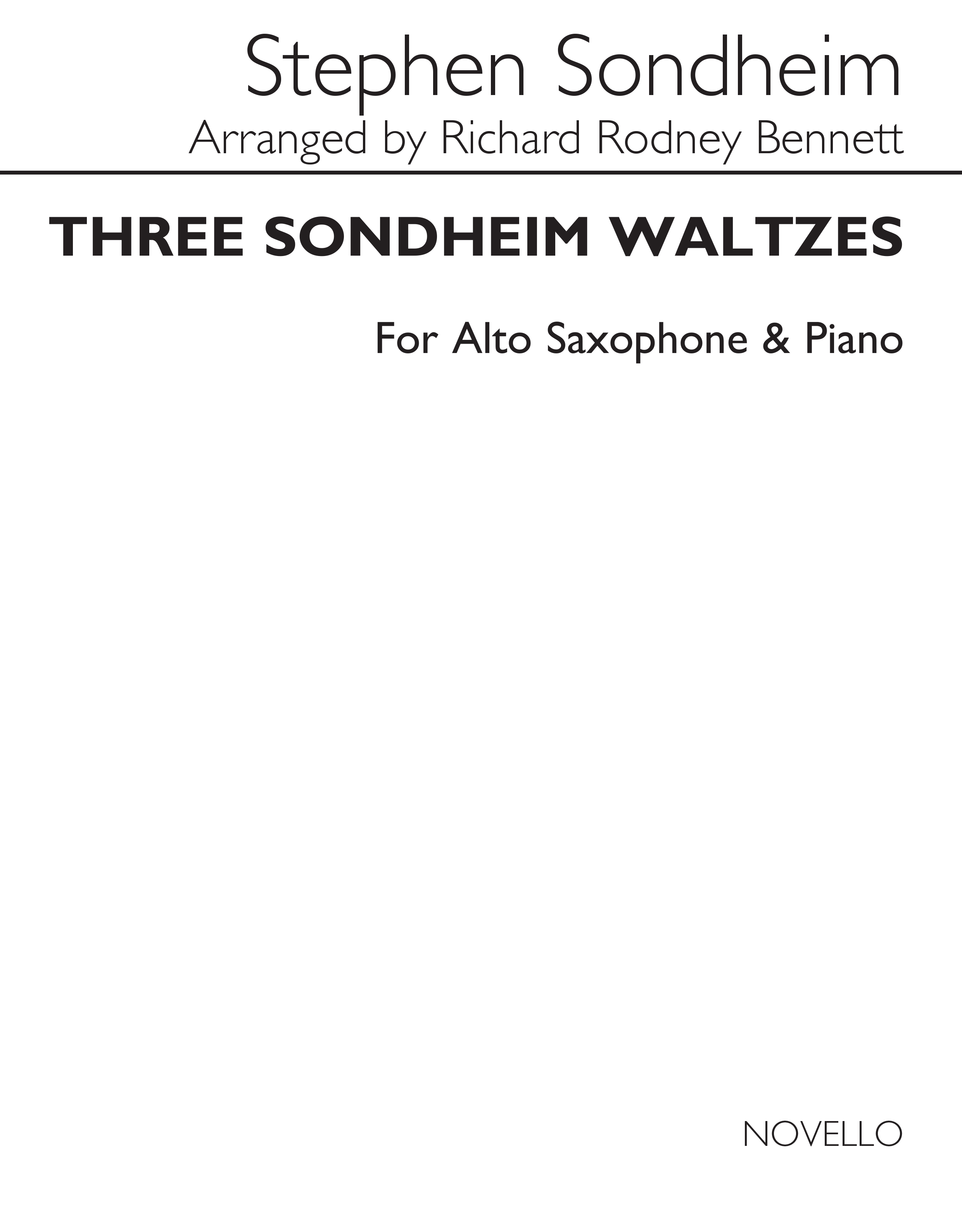 Richard Rodney Bennett: Three Sondheim Waltzes: Alto Saxophone: Instrumental