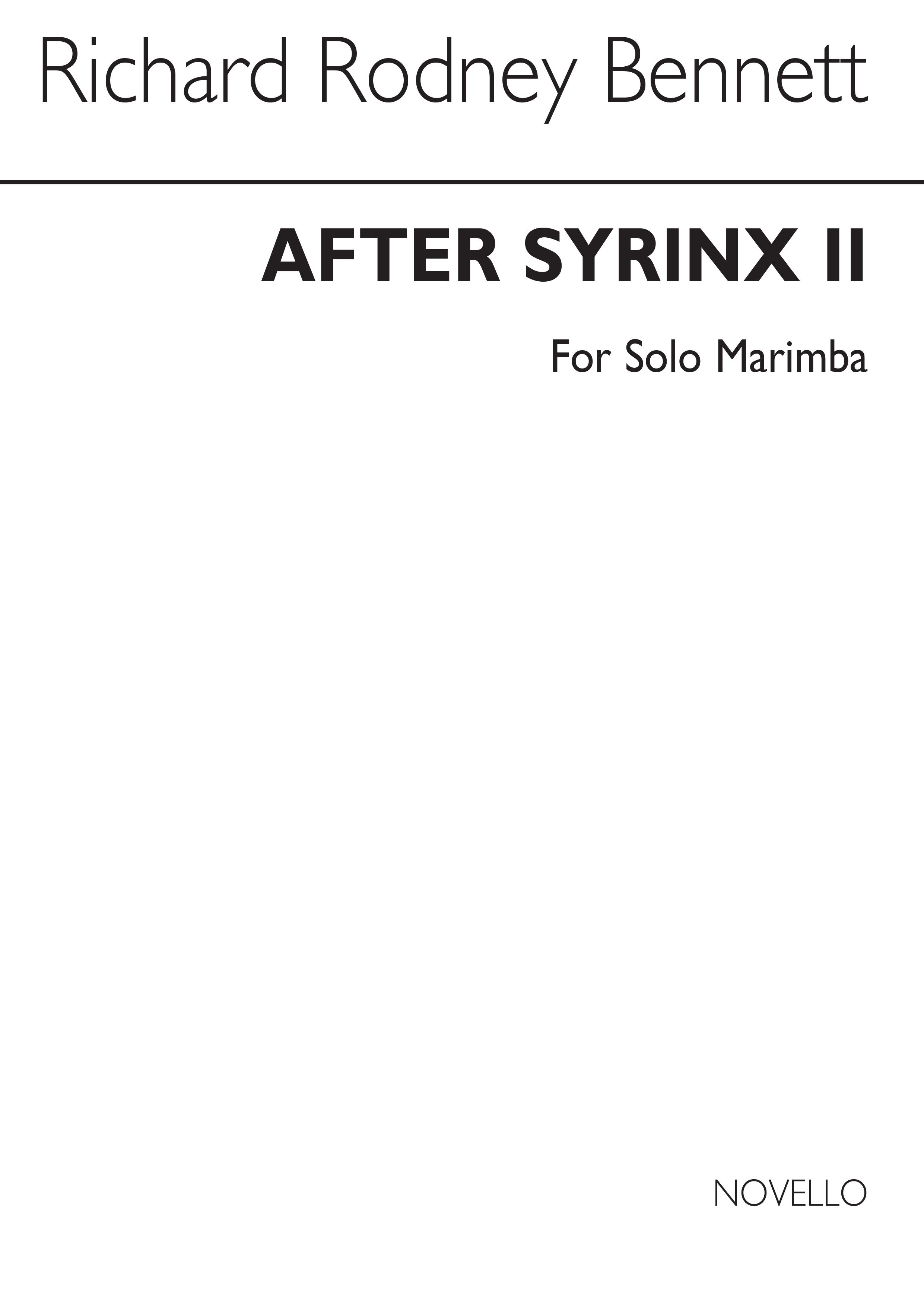 Richard Rodney Bennett: After Syrinx I: Marimba: Instrumental Work