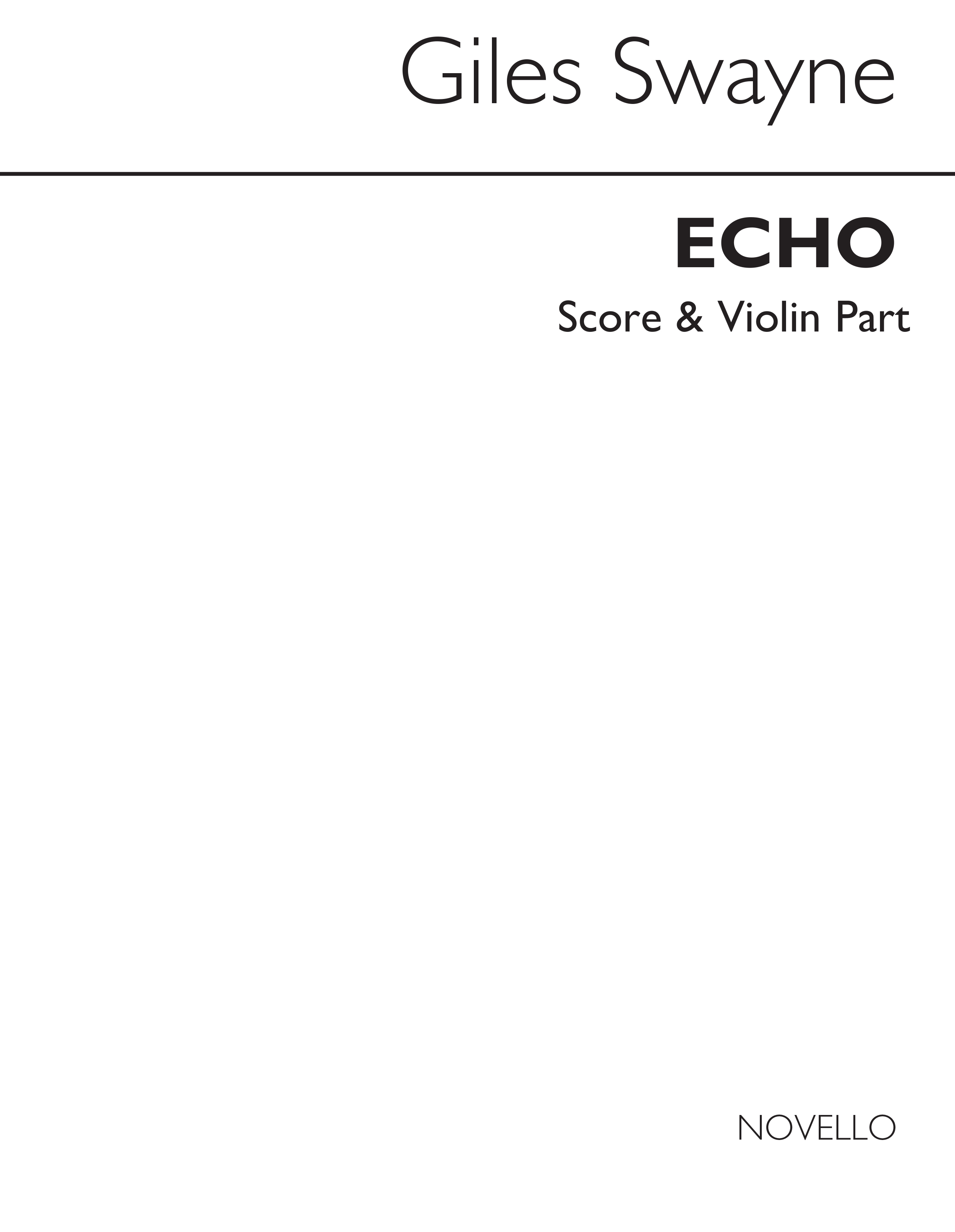 Giles Swayne: Echo Op.78 For Violin And Piano: Violin: Instrumental Work