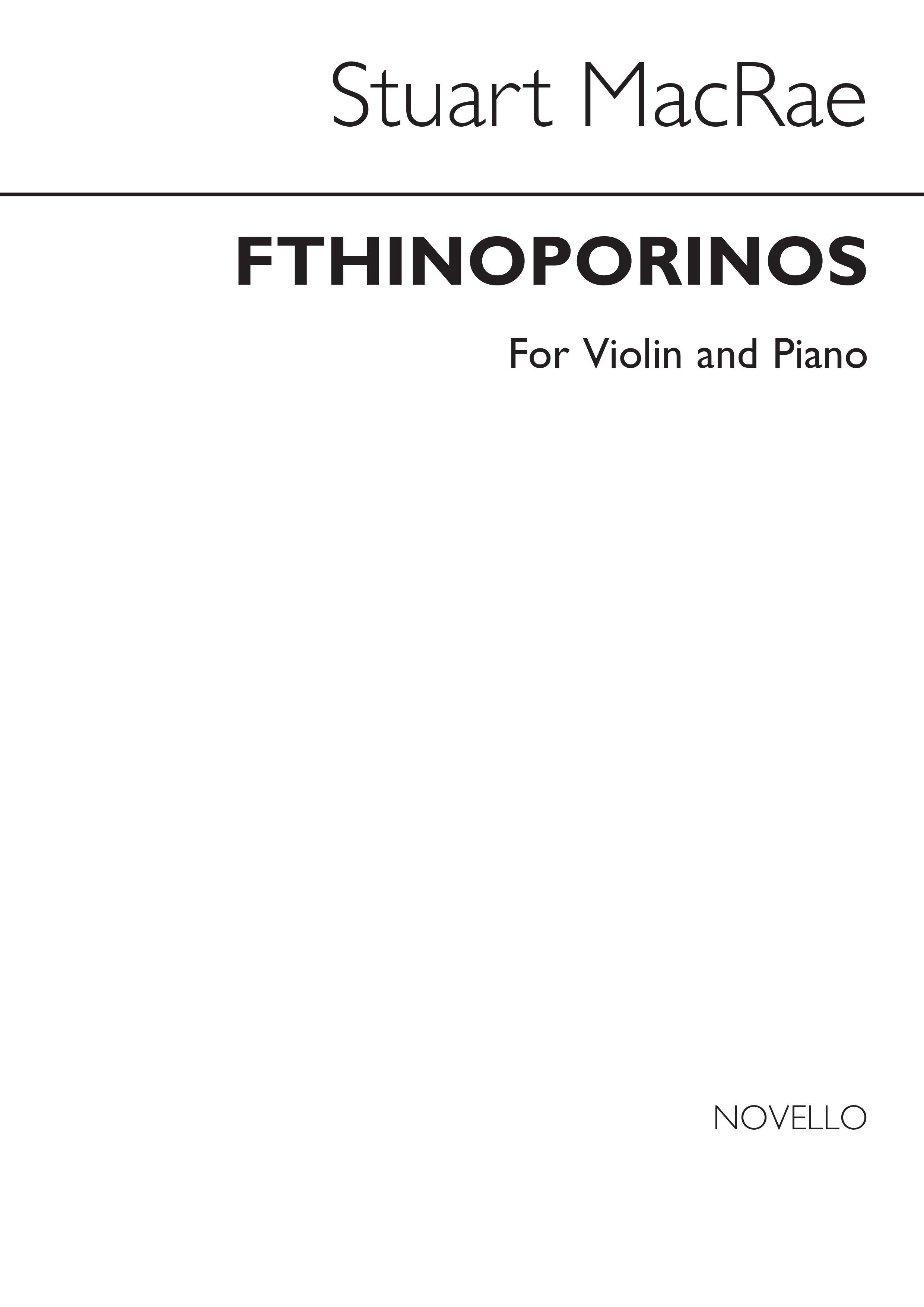 Stuart MacRae: Fthinoporinos (Autumnal): Violin: Score