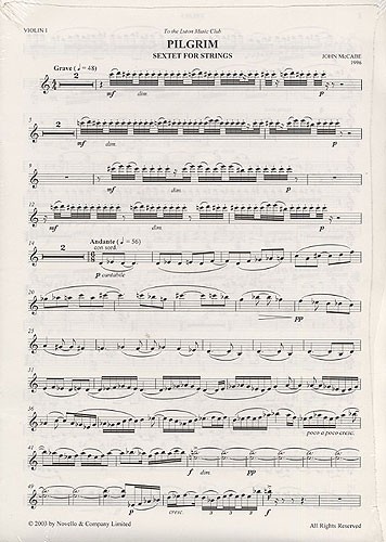John McCabe: Pilgrim Sextet For Strings (Parts): String Ensemble: Instrumental