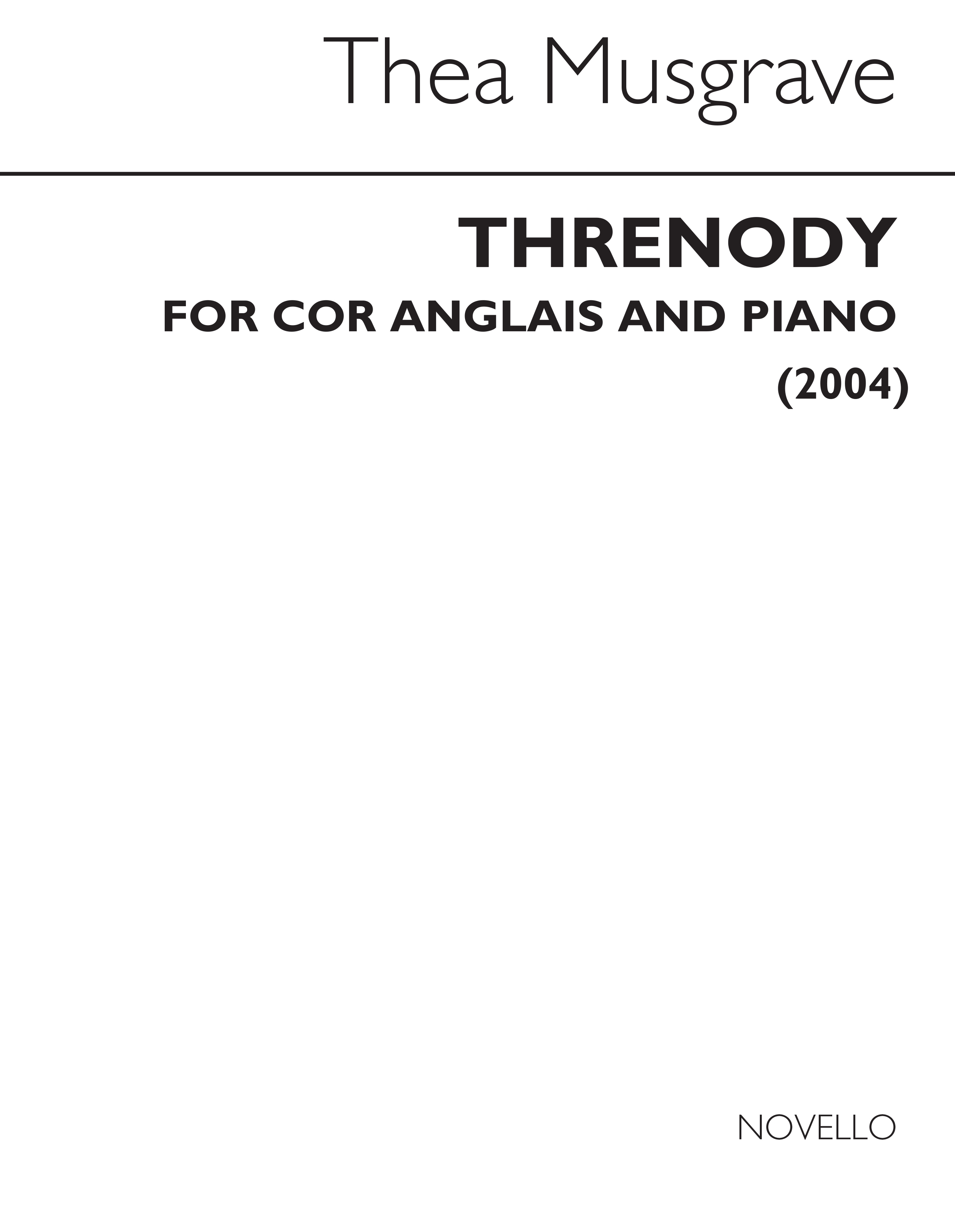 Thea Musgrave: Threnody For Cor Anglais And Piano: Cor Anglais: Instrumental
