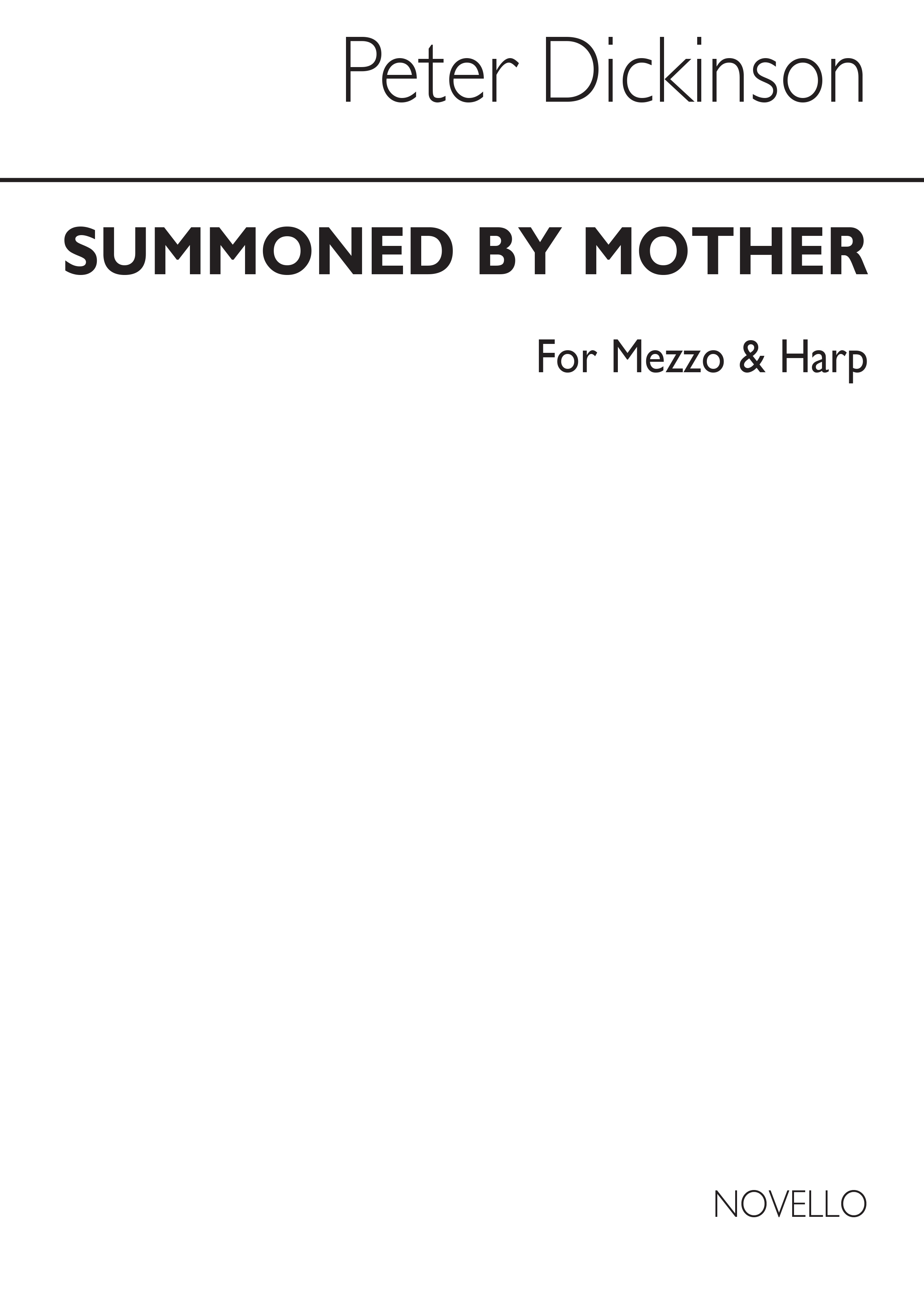Peter Dickinson: Summed By Mother: Harp: Vocal Work
