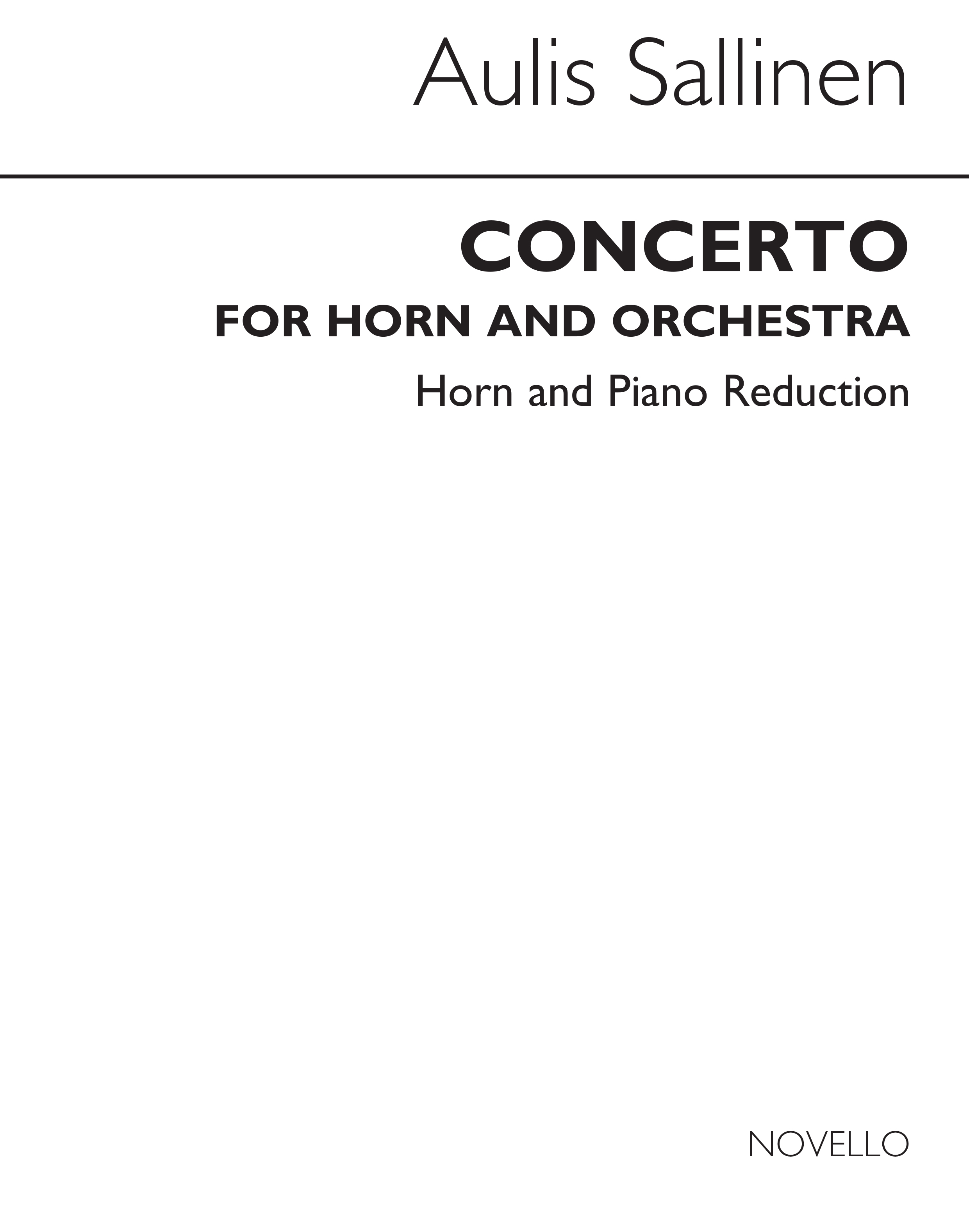 Aulis Sallinen: Horn Concerto (Horn/Piano Reduction): French Horn: Instrumental