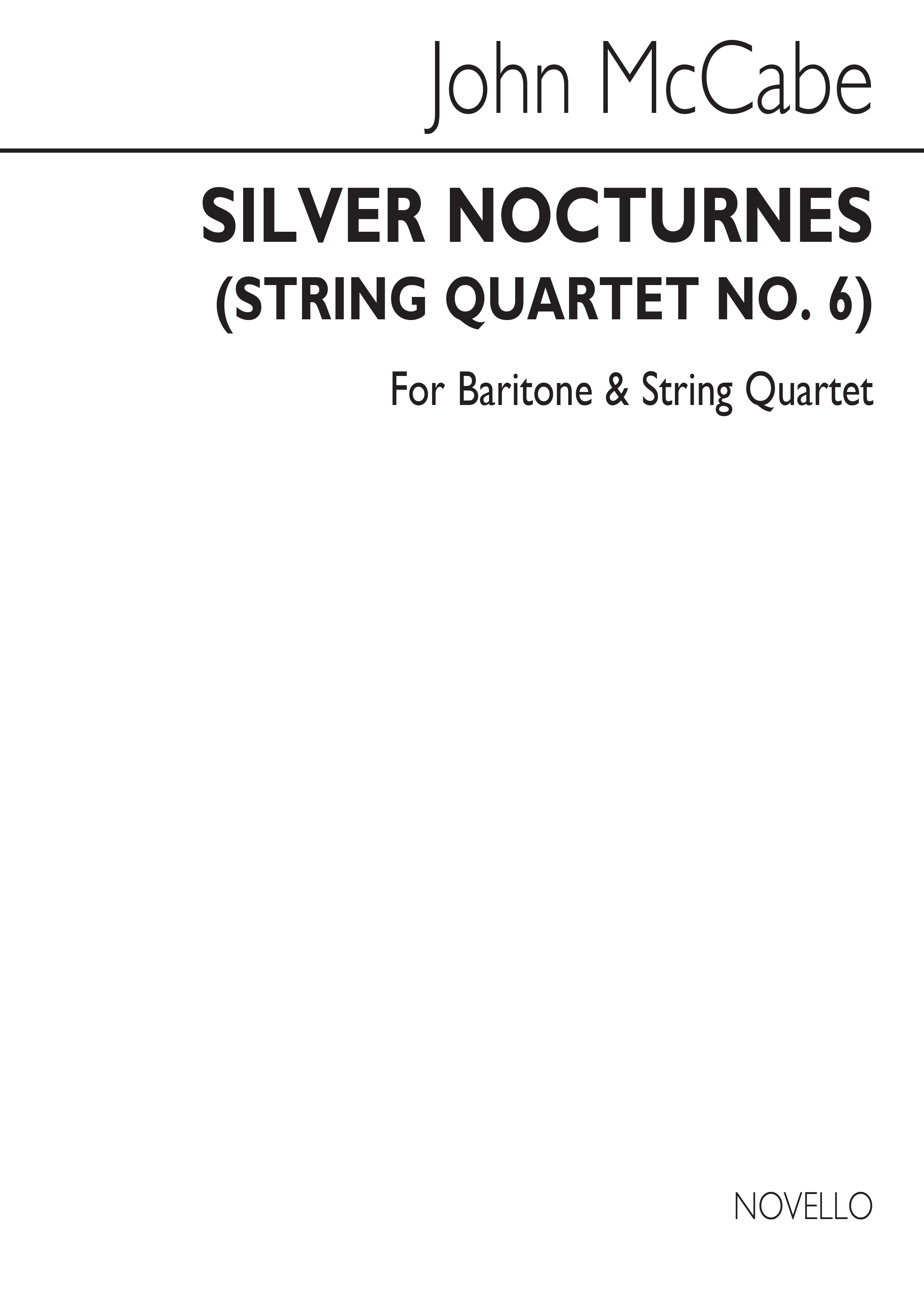 John McCabe: Silver Nocturnes: Baritone Voice: Score and Parts