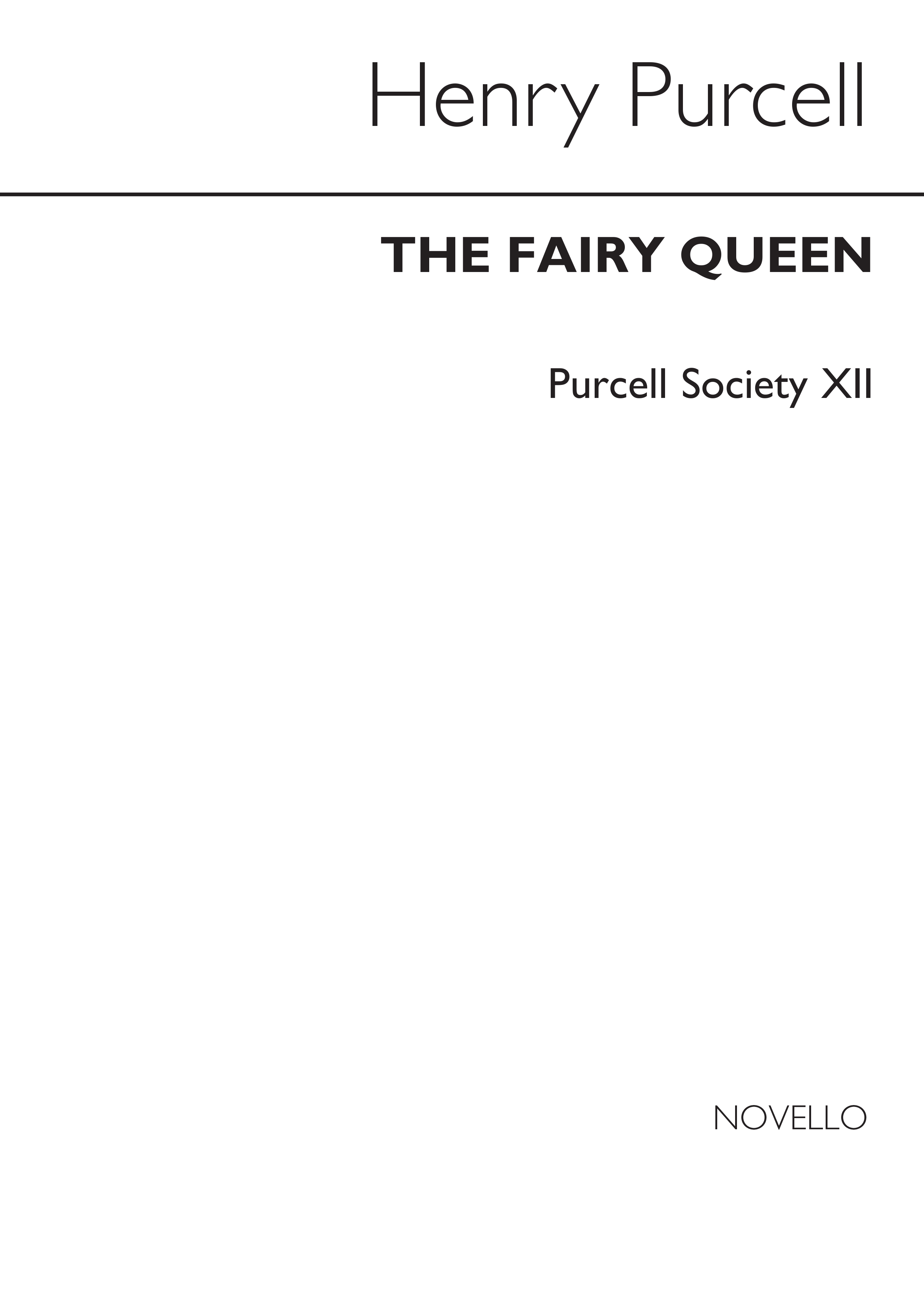 Henry Purcell: Purcell Society Volume 12 - The Fairy Queen: Opera: Score