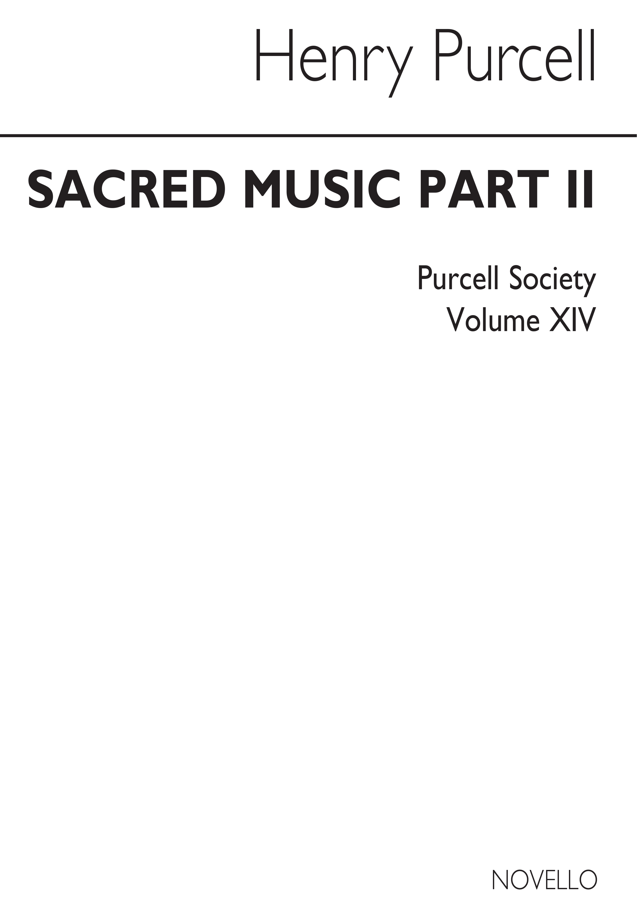 Henry Purcell: Purcell Society Volume 14: SATB: Score