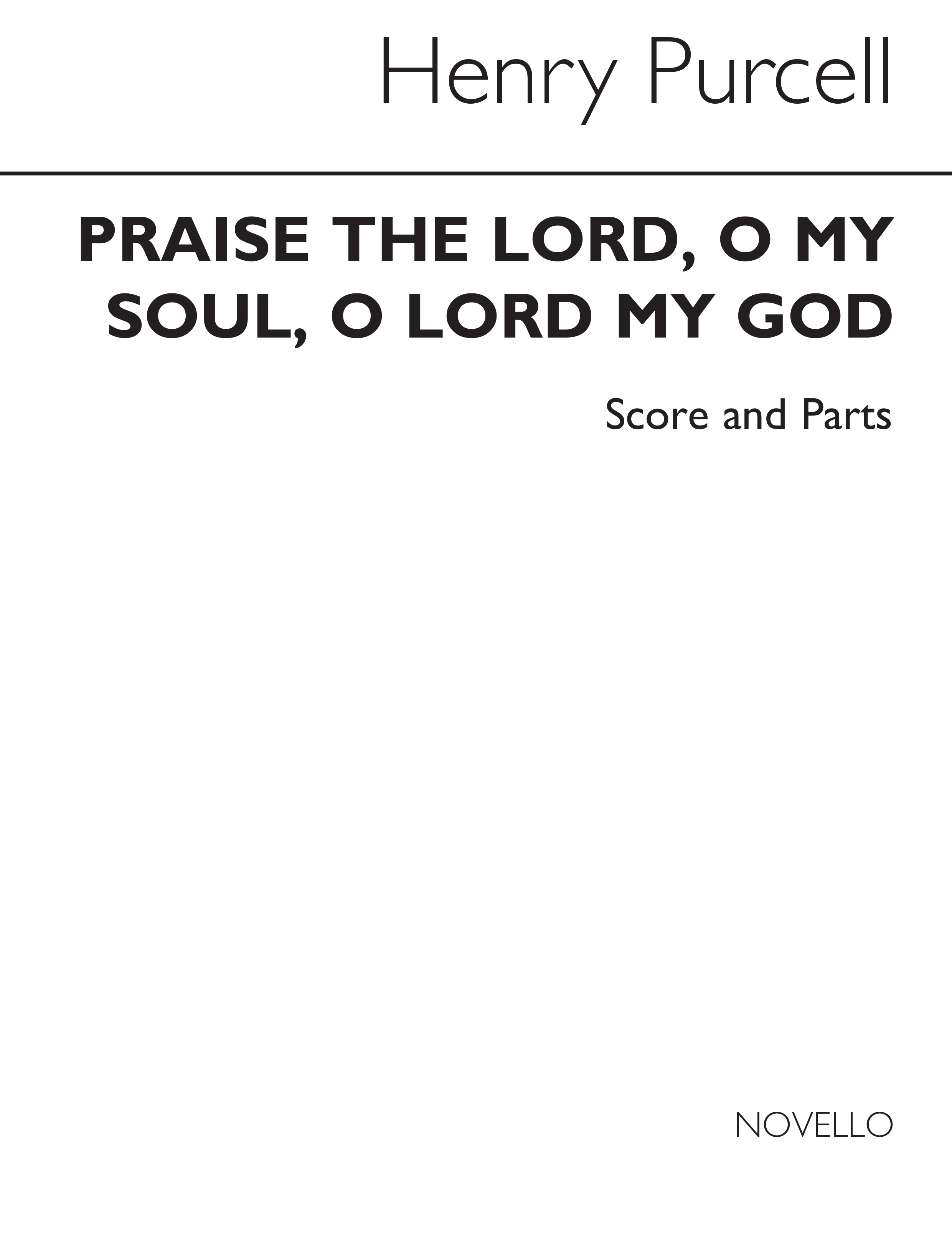 Henry Purcell: Praise The Lord  O My Soul: String Ensemble: Score and Parts
