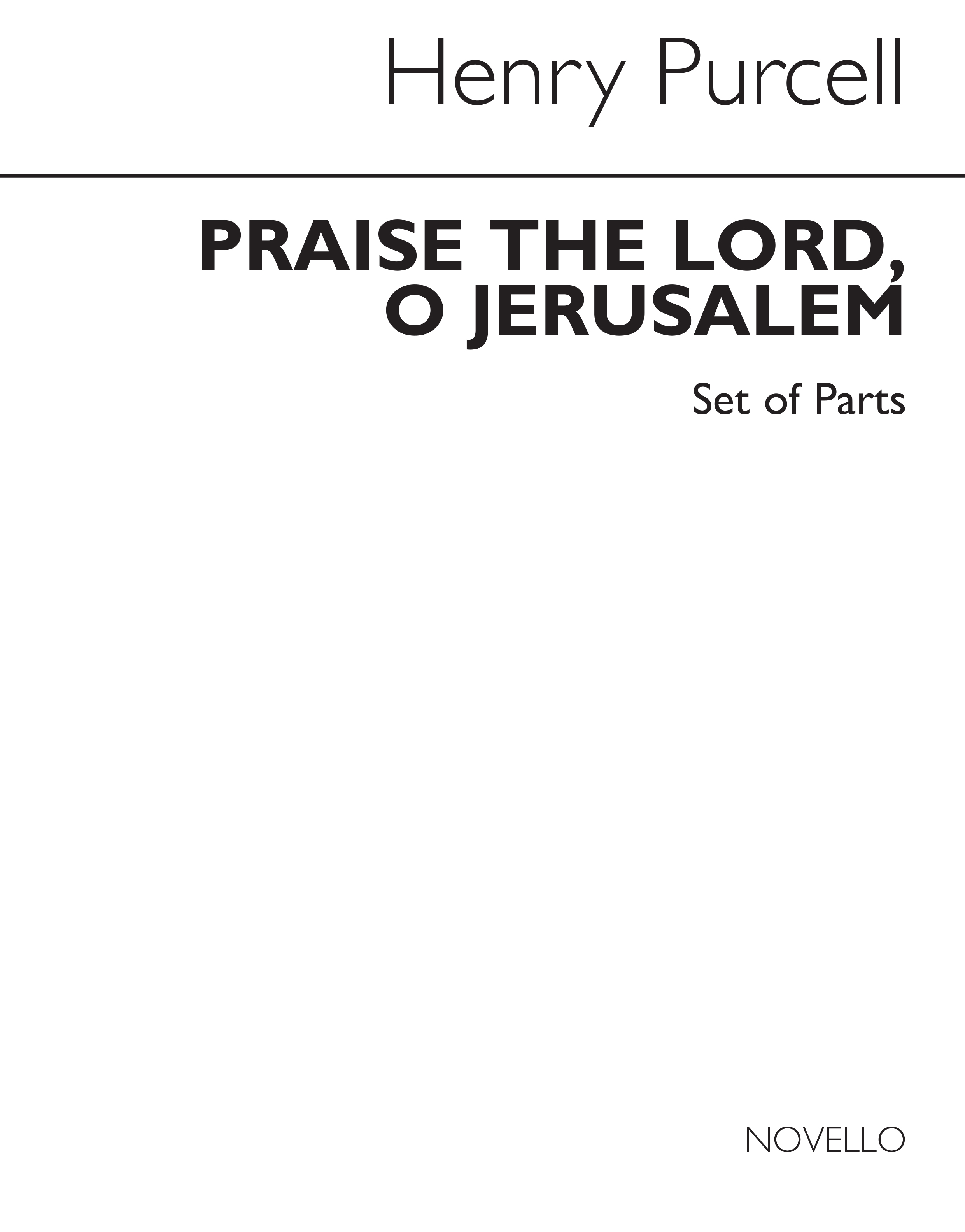 Henry Purcell: Purcell Society Vol 17 Praise The Lord O Jerusalem: String