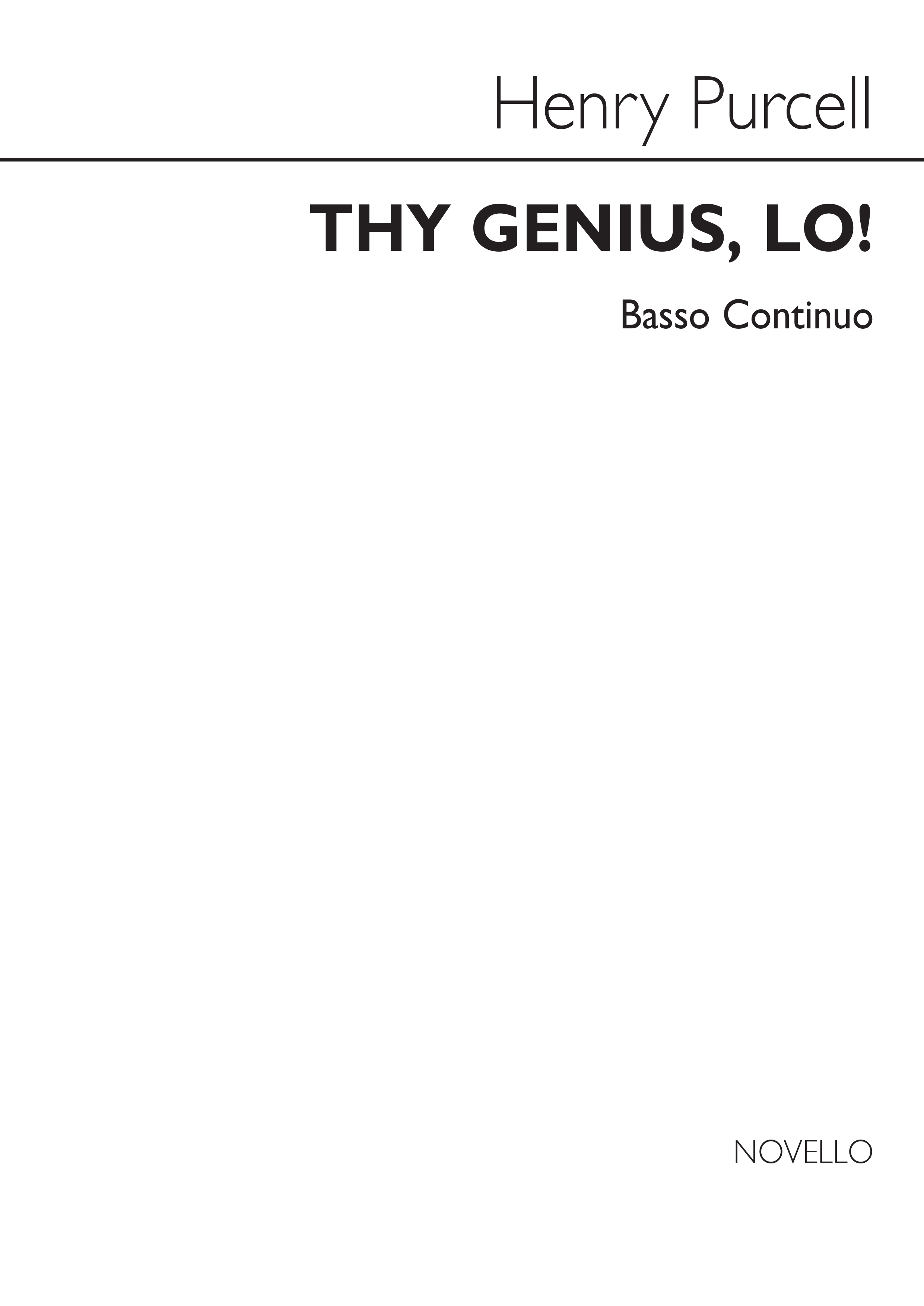 Henry Purcell: Thy Genius  Lo!: Mixed Choir: Part