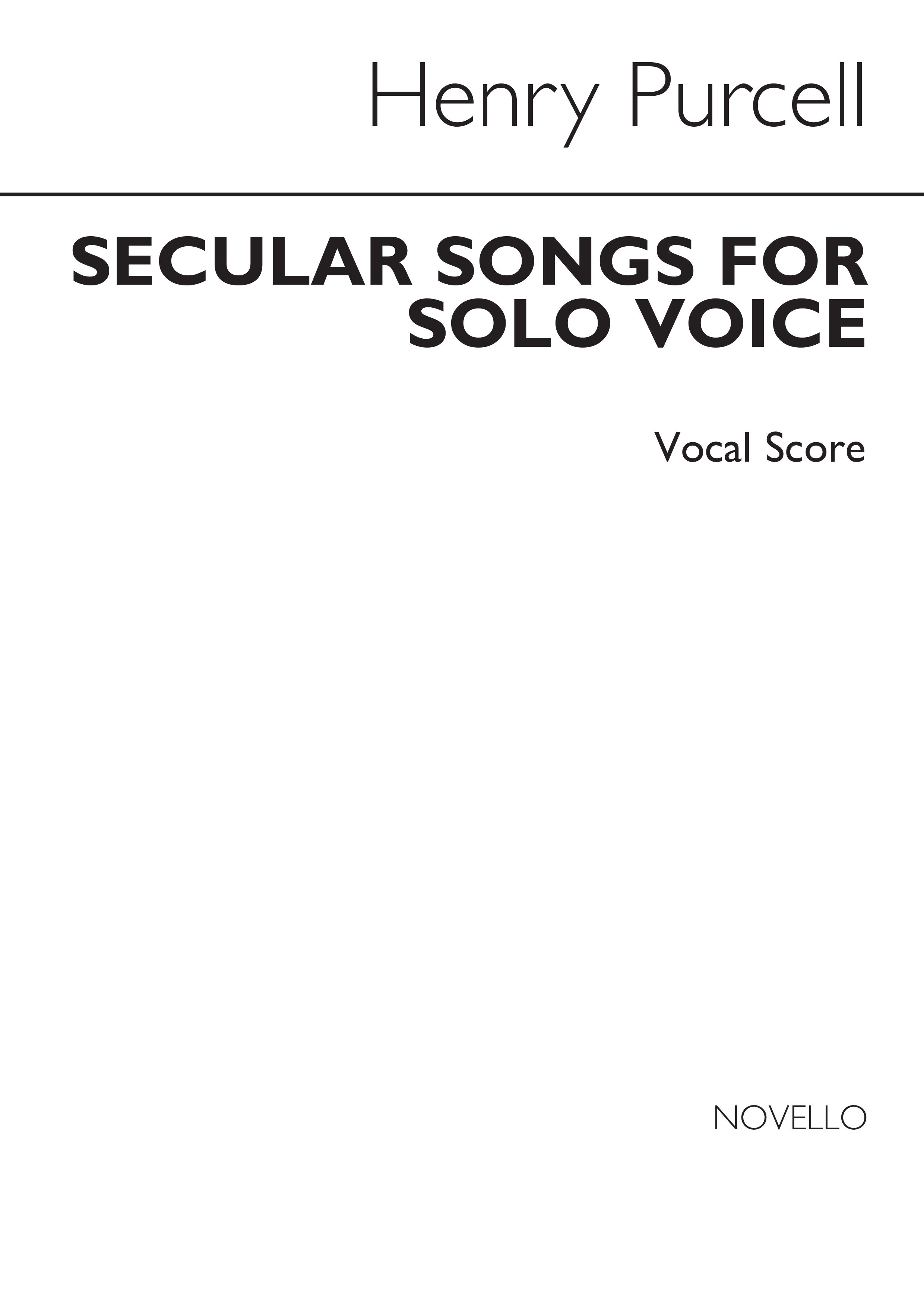 Henry Purcell: Purcell Society Volume 25 - Secular Songs: Voice: Vocal Score