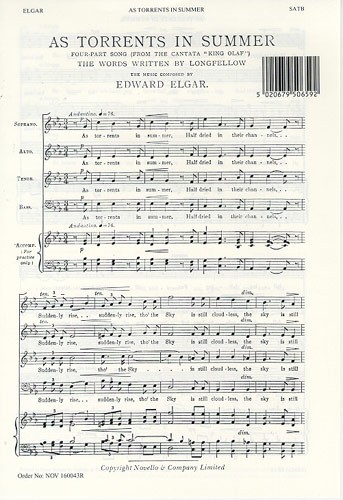 Edward Elgar: As Torrents In Summer: SATB: Vocal Score